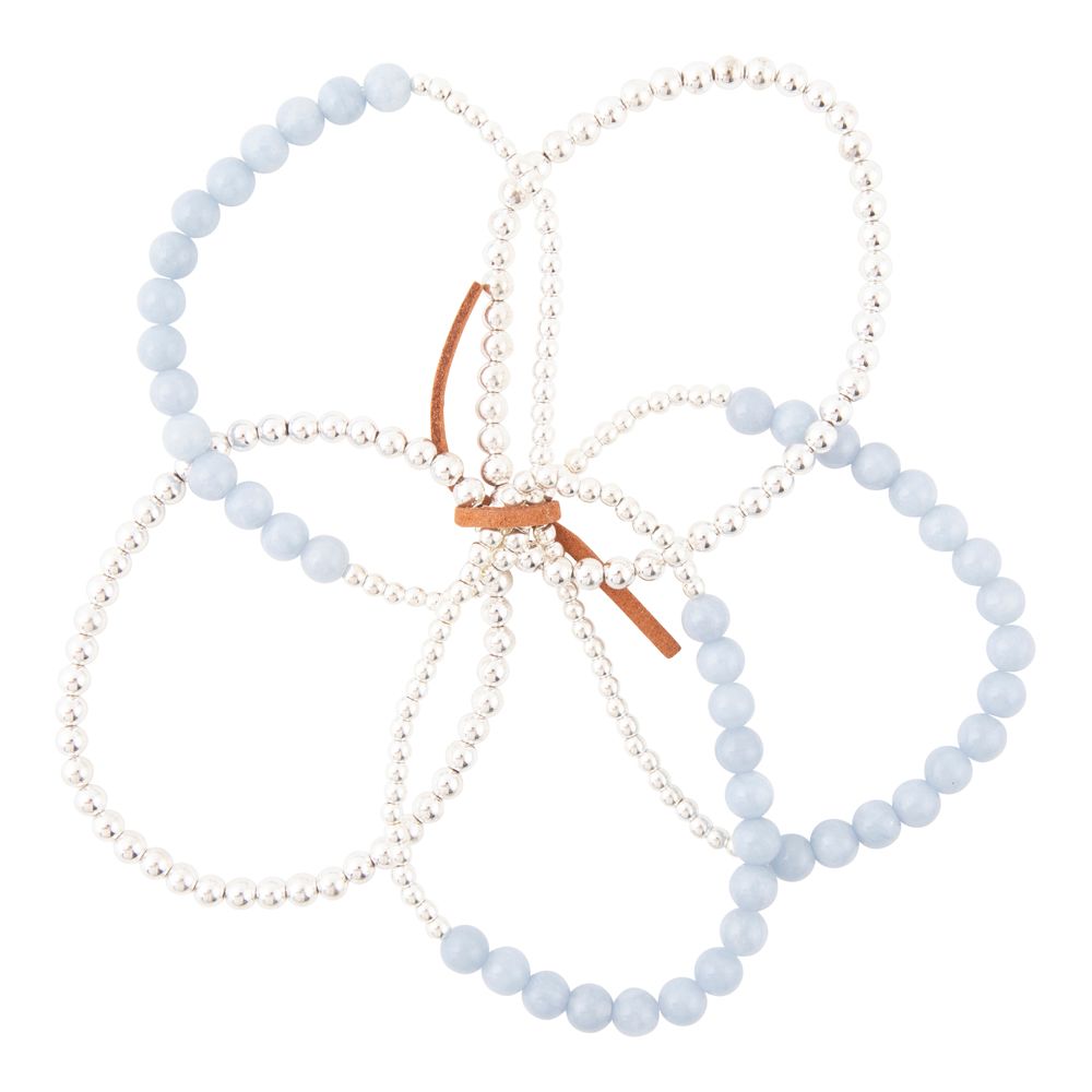 Denim Blue Angelite Silver Bracelet Set Barse Jewelry