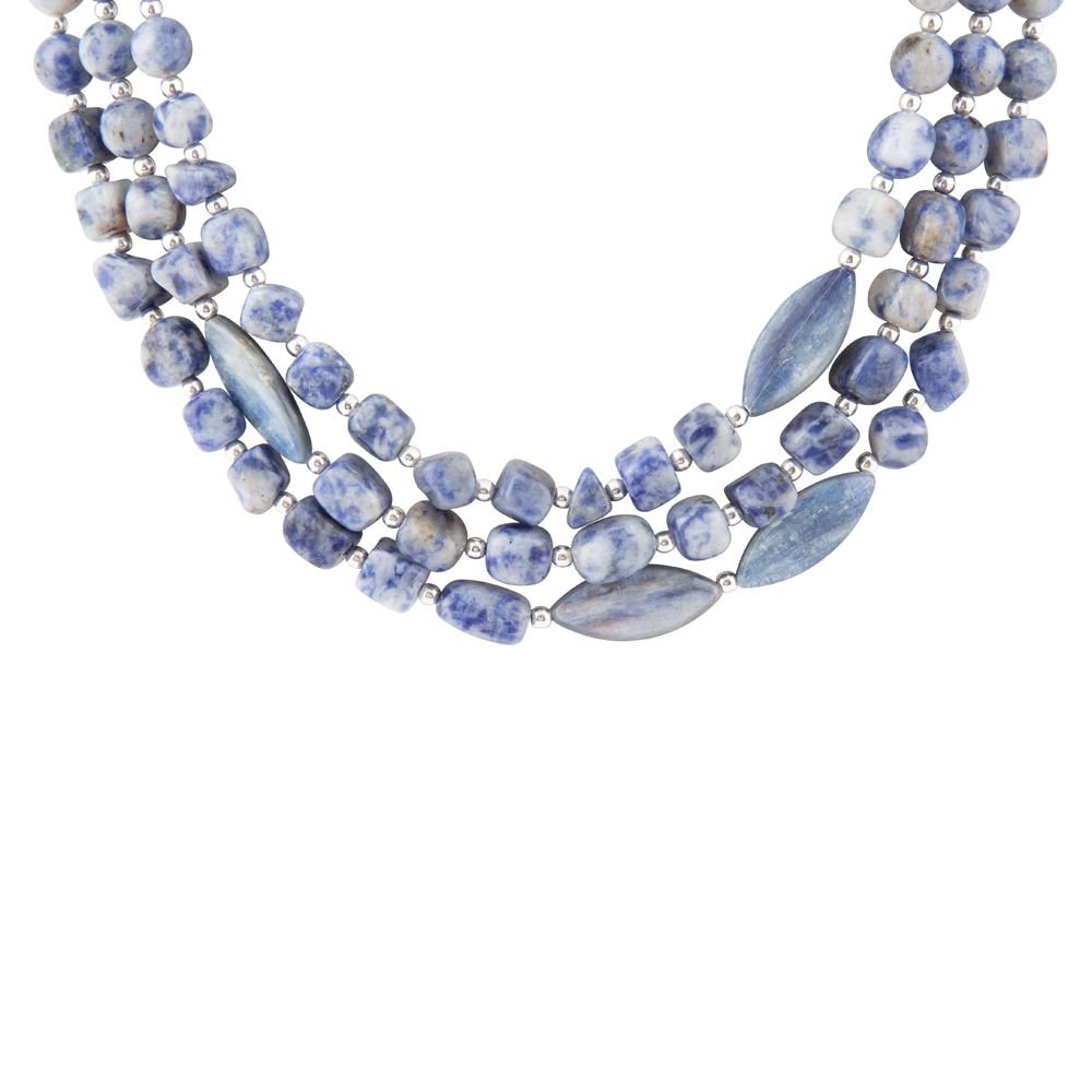 Denim Kyanite Blue Lapis Sterling Silver Strand Necklace Barse Jewelry