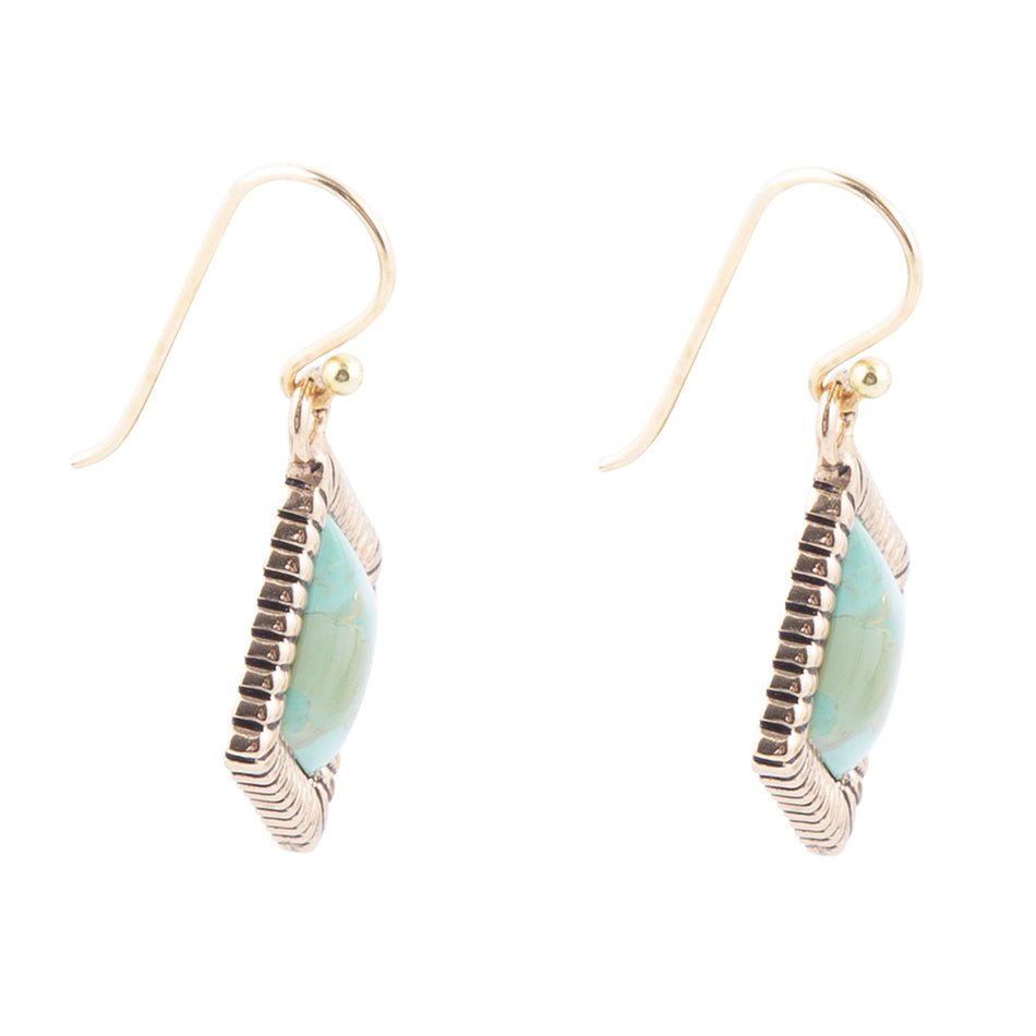 Diamond Days Blue Turquoise and Golden Earrings Barse Jewelry