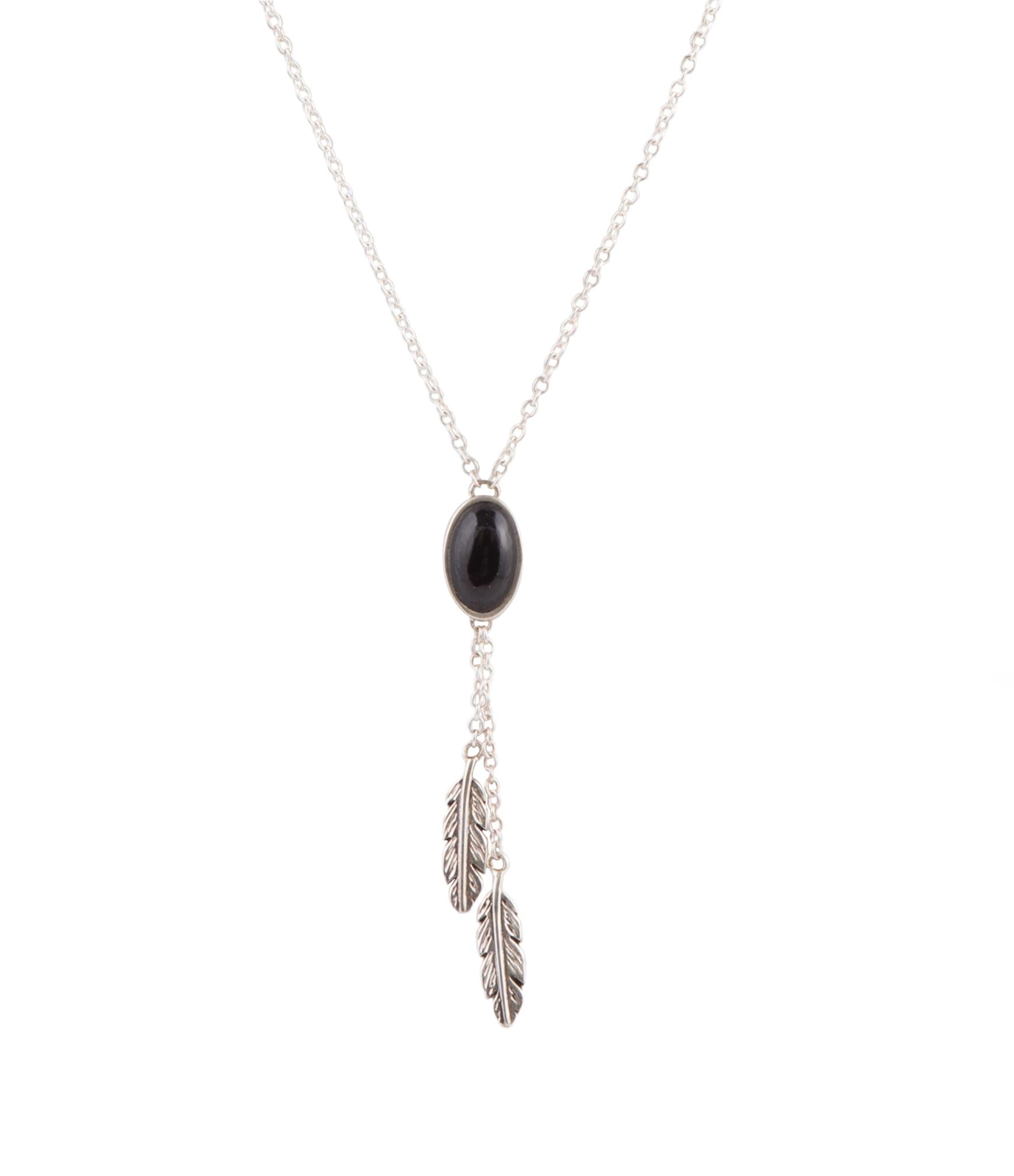 Double Or Nothing Quill Onyx and Sterling Silver Necklace Barse Jewelry