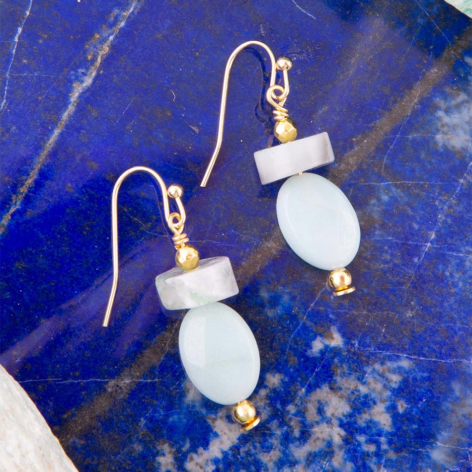 Drops of Blue Amazonite Drop Earrings Barse Jewelry