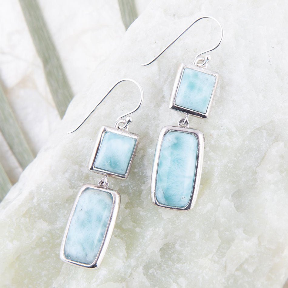Drops of Blue Larimar Sterling Silver Earrings Barse Jewelry
