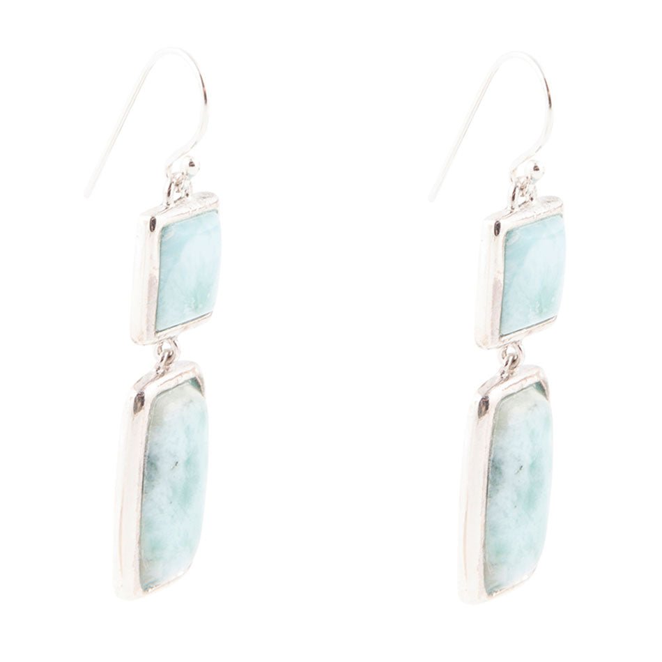 Drops of Blue Larimar Sterling Silver Earrings Barse Jewelry