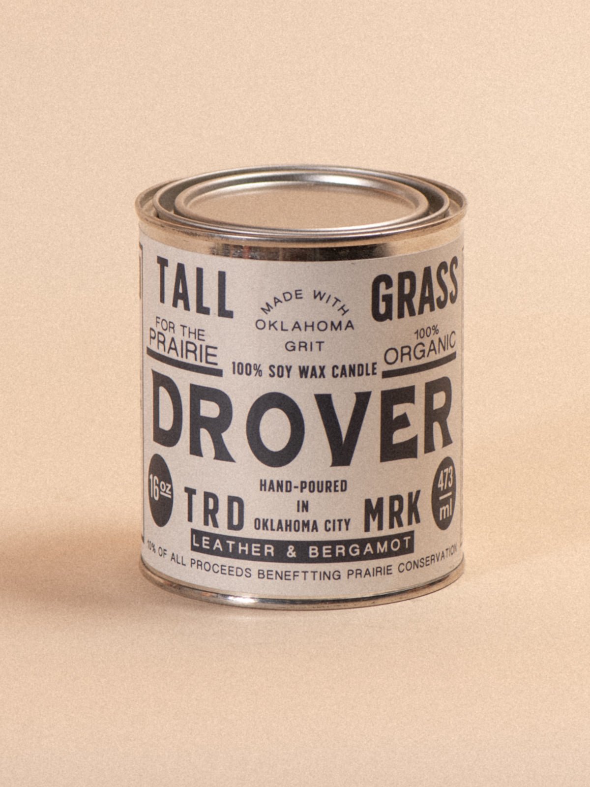 Drover: Leather + Bergamot Soy Wax Candle Tallgrass Supply
