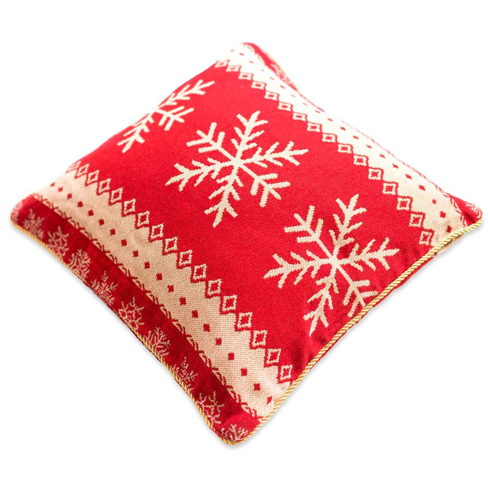 Set of 2 White Snowflakes on Red Christmas Throw Cushion Pillow Covers BestPysanky