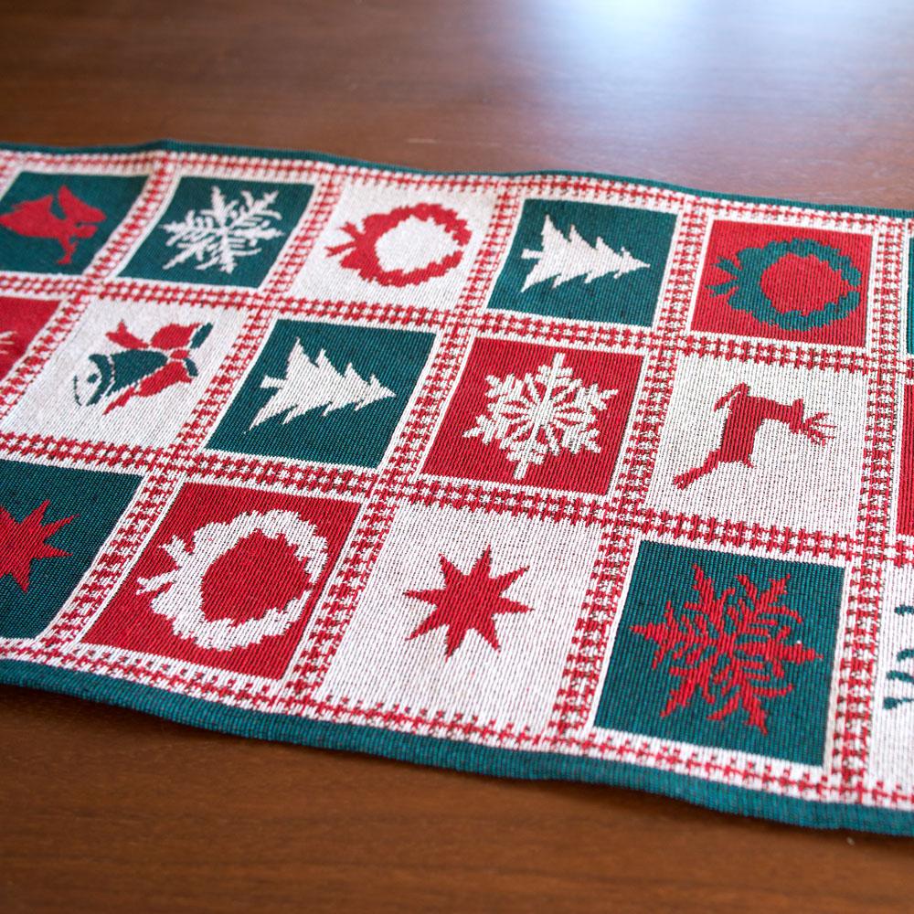 Reindeer Square Patterns Christmas Tablecloth Holiday Runner 75 Inches BestPysanky