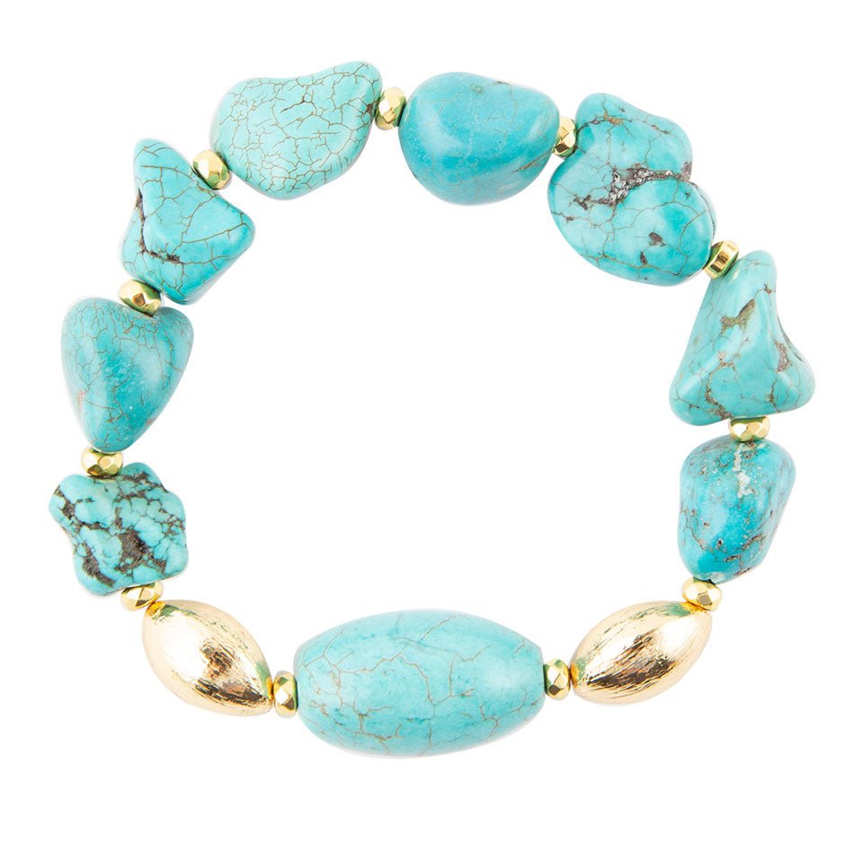 Durango Chunky Turquoise Stretch Bracelet Barse Jewelry