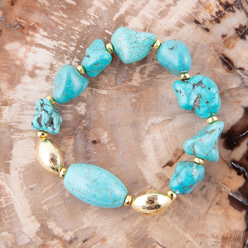 Durango Chunky Turquoise Stretch Bracelet Barse Jewelry