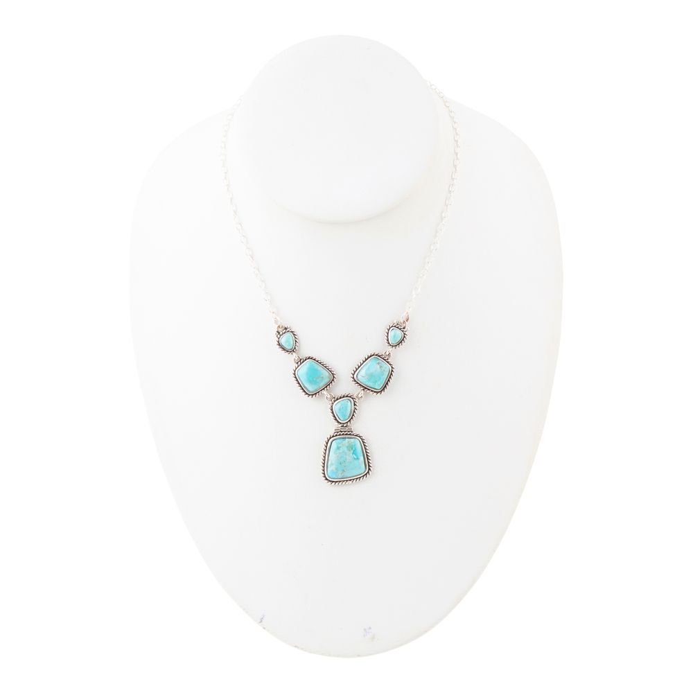 Earth and Sky Blue Turquoise Sterling Silver Necklace Barse Jewelry