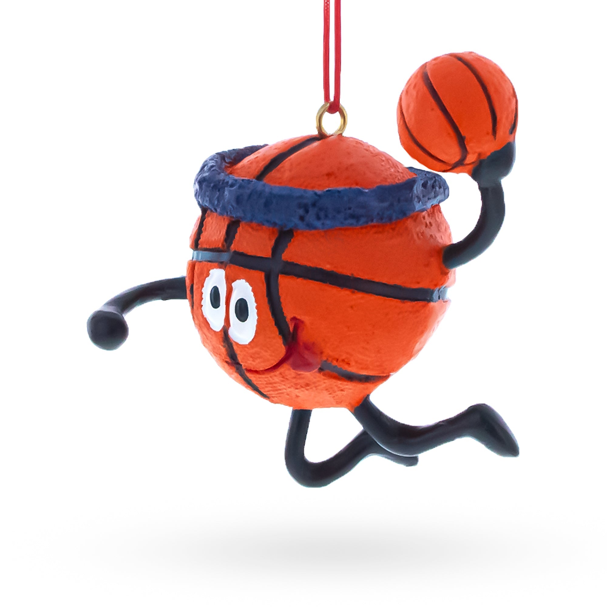 Basketball Character with Headband Resin Christmas Ornament