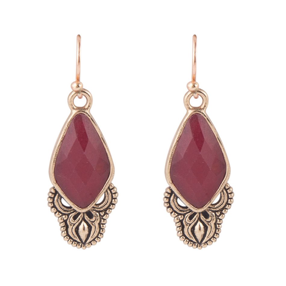 Elegant Bordeaux Quartz Earrings Barse Jewelry