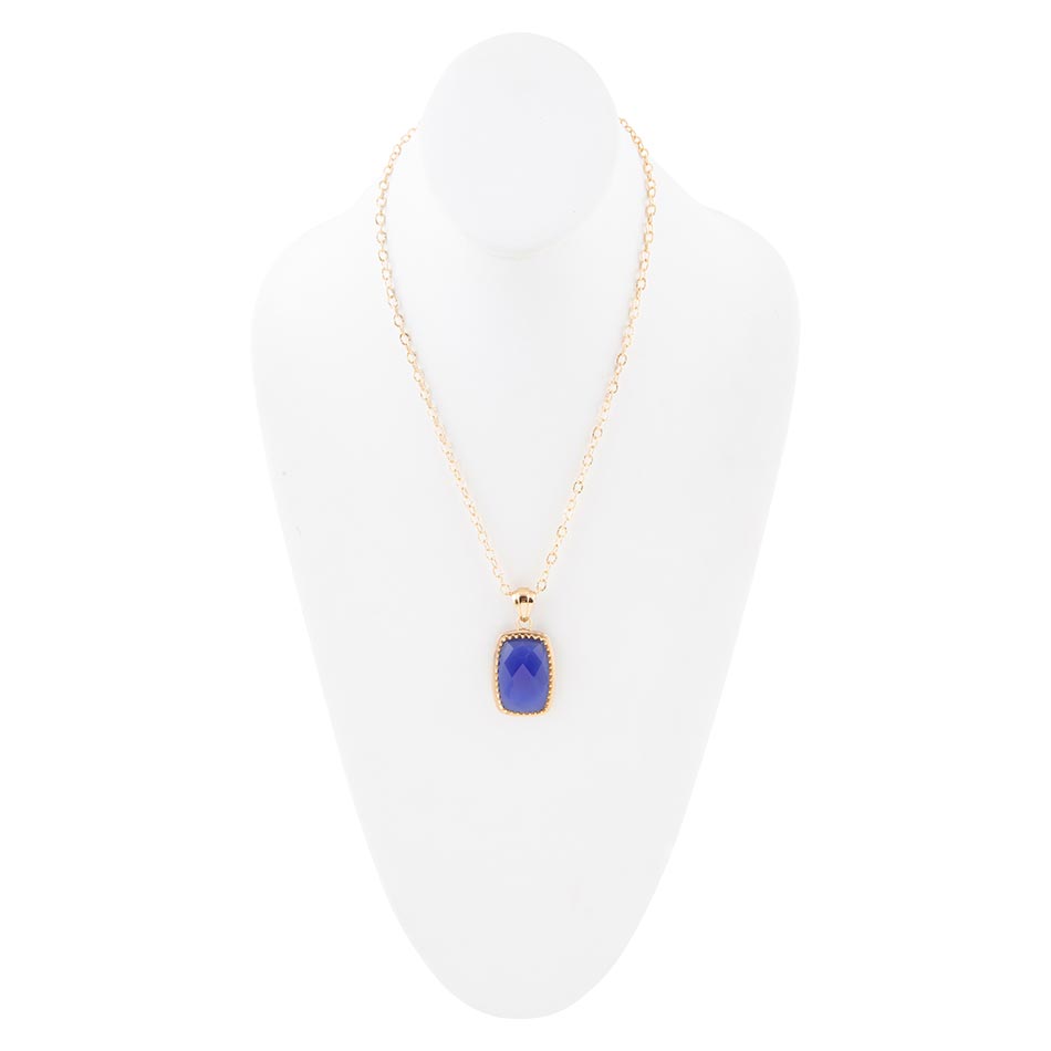 Filigreed Blue Agate Golden Pendant Necklaces Barse Jewelry