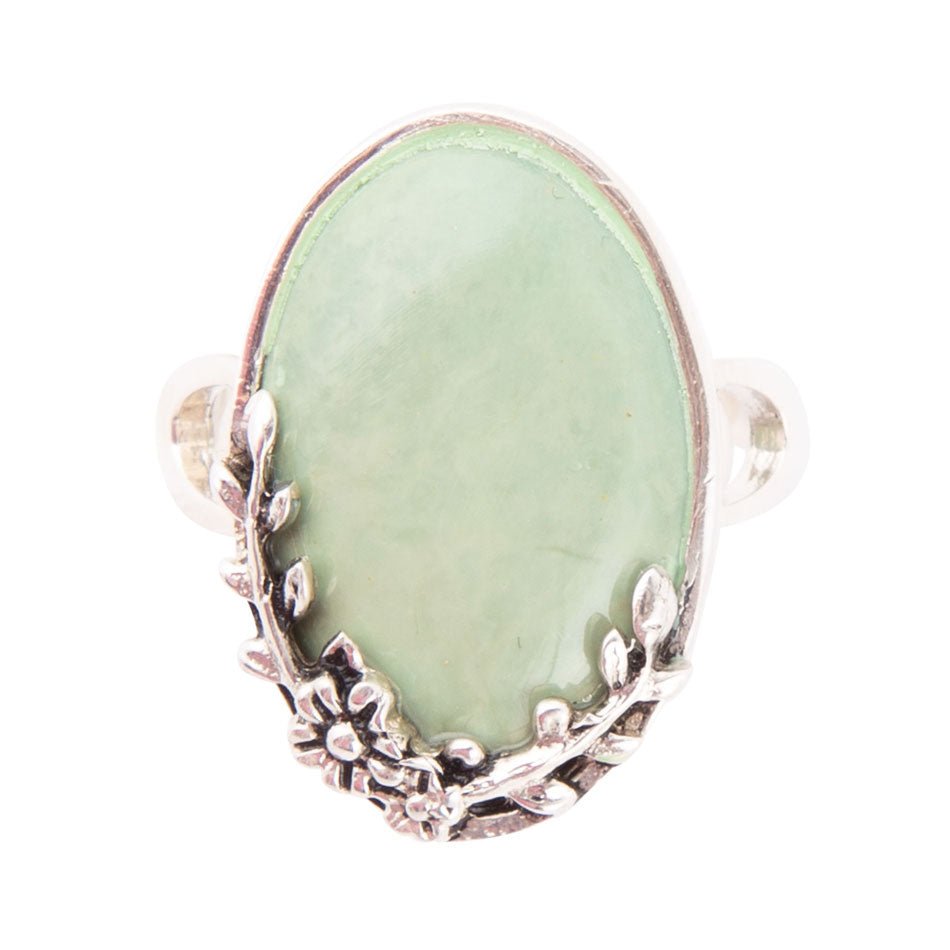 Floral Green Turquoise and Sterling Silver Ring Barse Jewelry