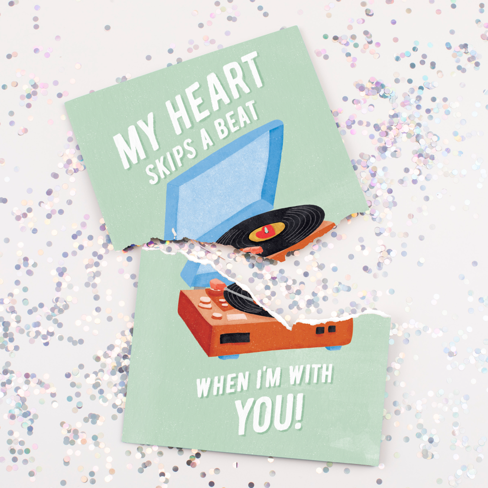 Endless Never Gonna Give you Up Valentines Card with Glitter Joker Greeting