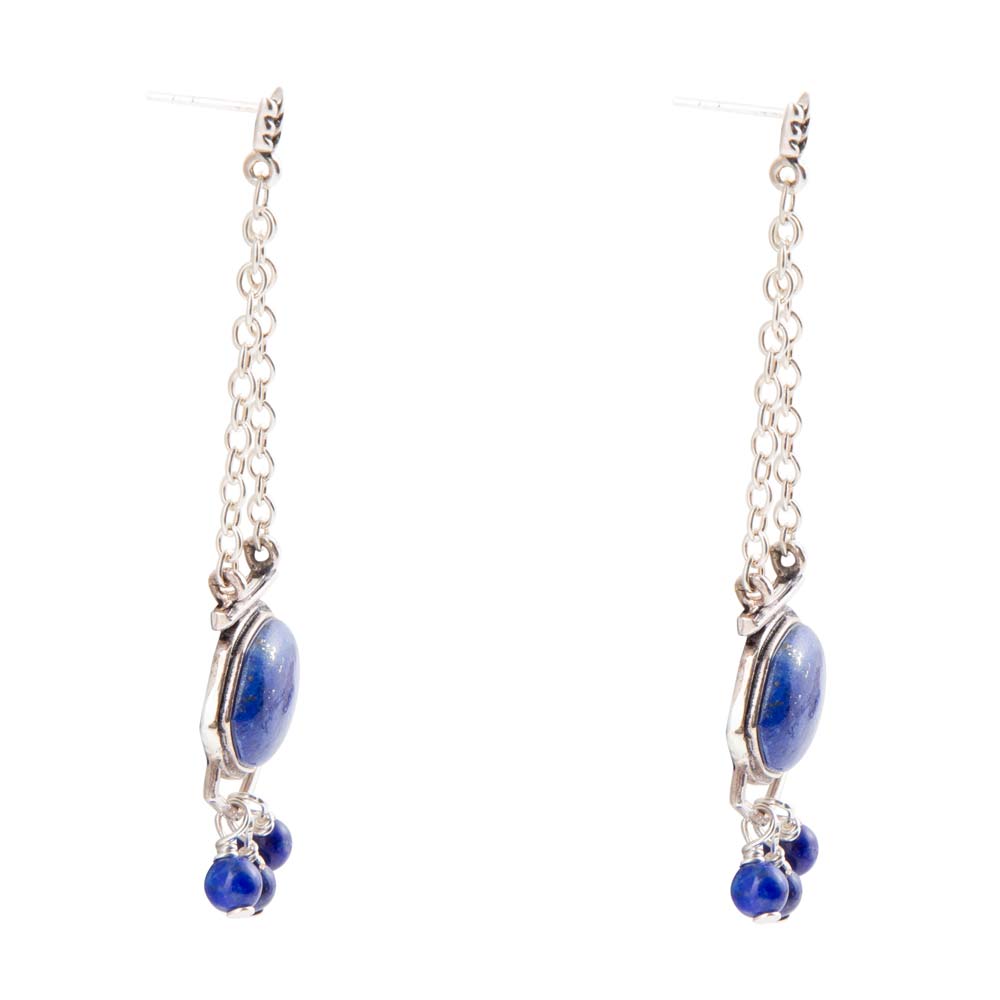 Go West Blue Lapis and Sterling Silver Drop Earrings Barse Jewelry