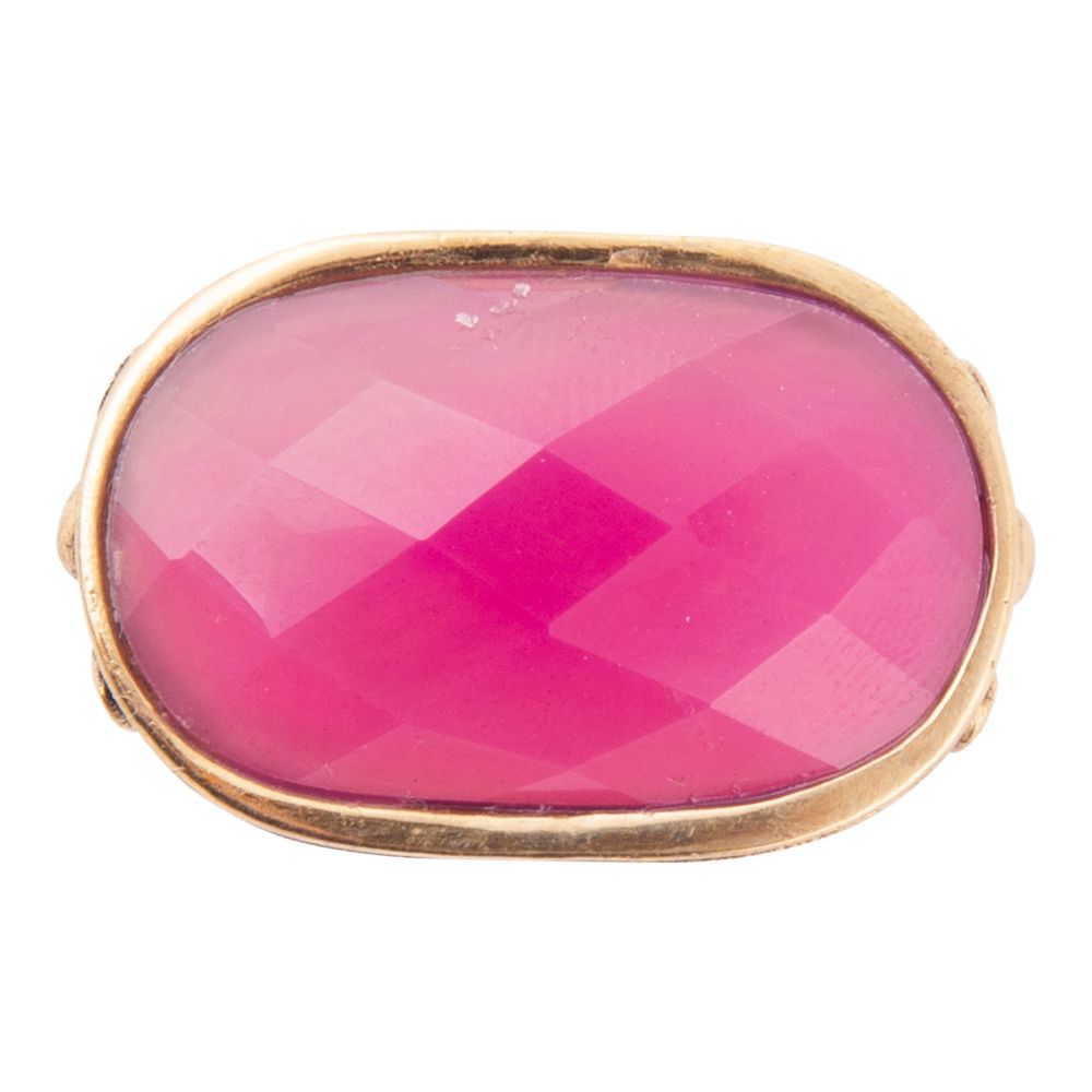 Golden Flower Pink Agate Statement Ring Barse Jewelry