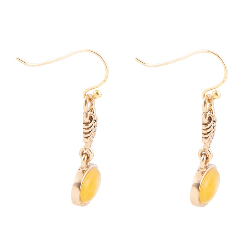 Harmony Orange Quartz Golden Drop Earrings Barse Jewelry