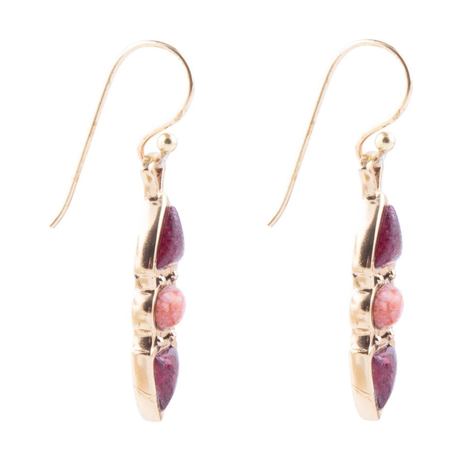 Hit a Triple Bordeaux Quartz Earring Barse Jewelry