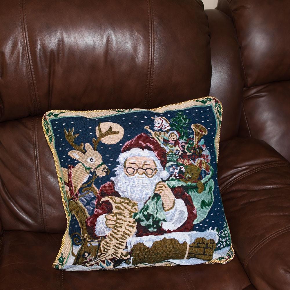Set of 2 Santa Reading Gifts List Christmas Throw Cushion Pillow Covers BestPysanky