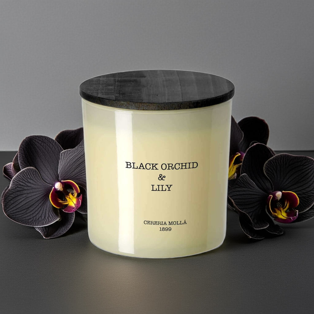 Cereria Molla - Black Orchid & Lily Ivory 3 wick XL Candle - 21 oz / 600 g - Coastous