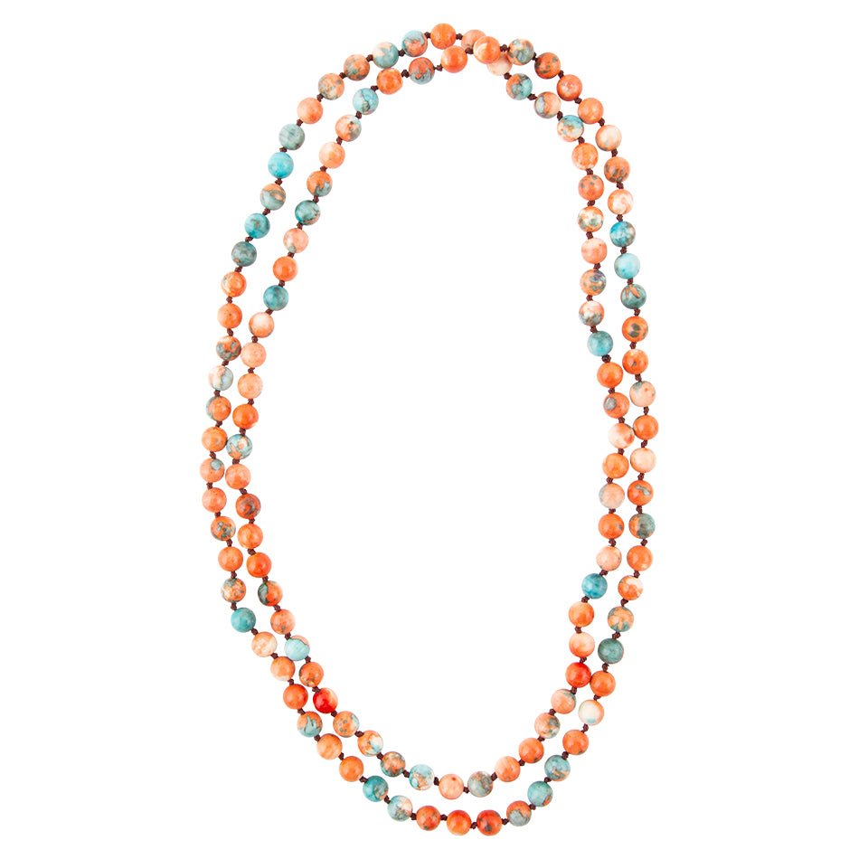 Immeasurable Orange and Blue Ocean Jade Necklace Barse Jewelry