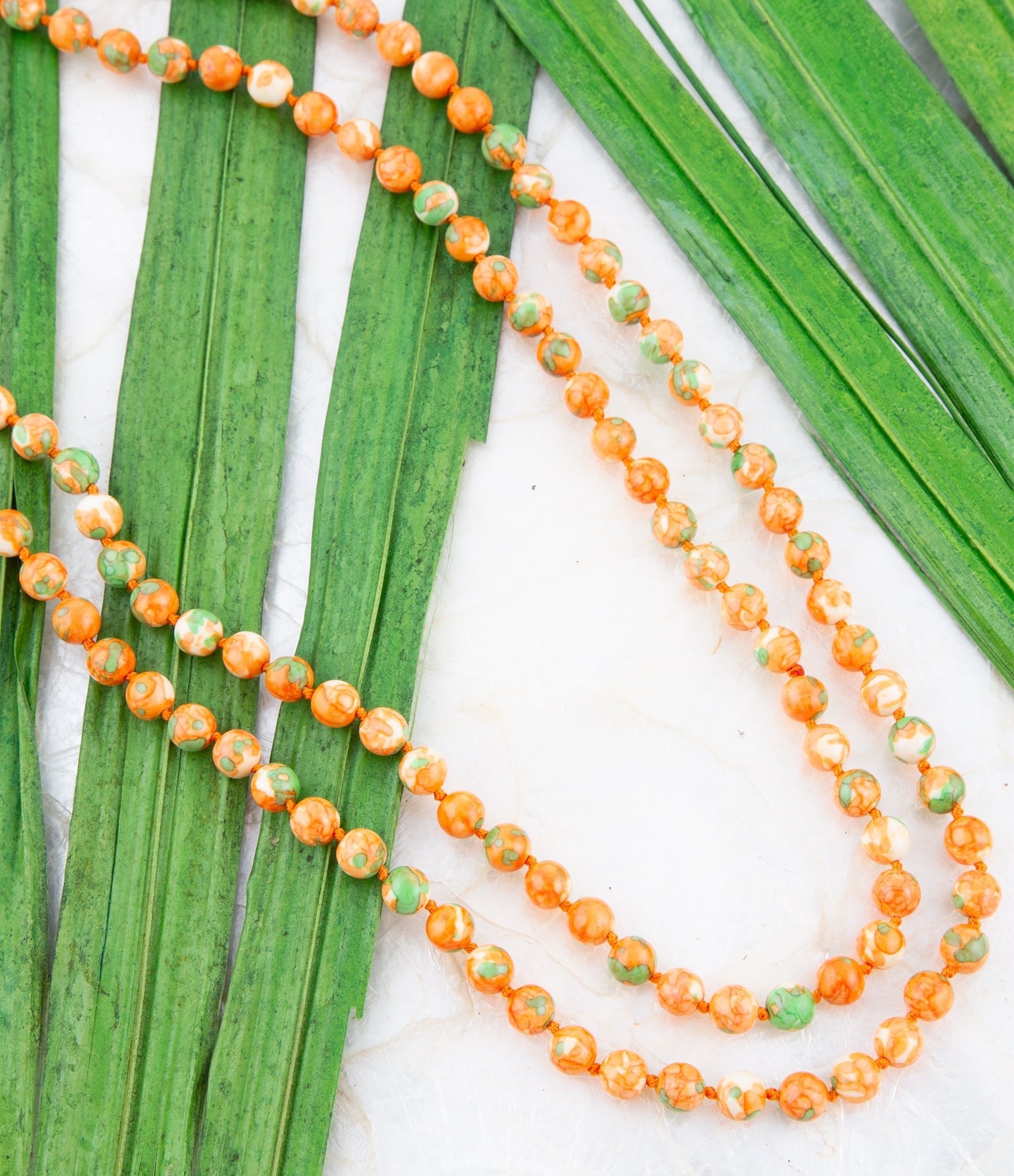 Immeasurable Orange and Lime Wrap Necklace Barse Jewelry