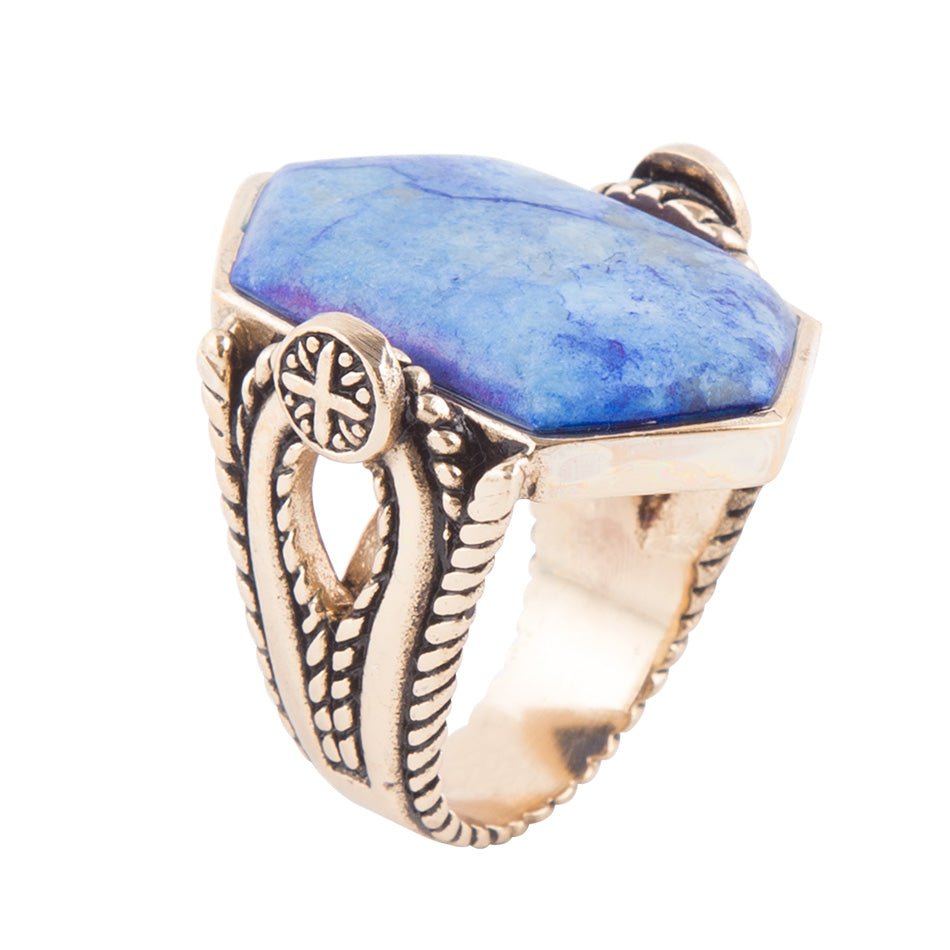 Ingrained Blue Lapis Statement Ring Barse Jewelry