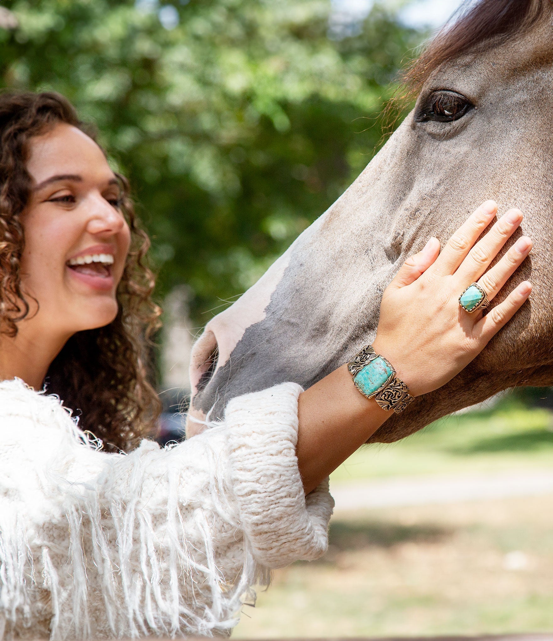 Jacquard Blue Turquoise Solid Golden Cuff Bracelet Barse Jewelry