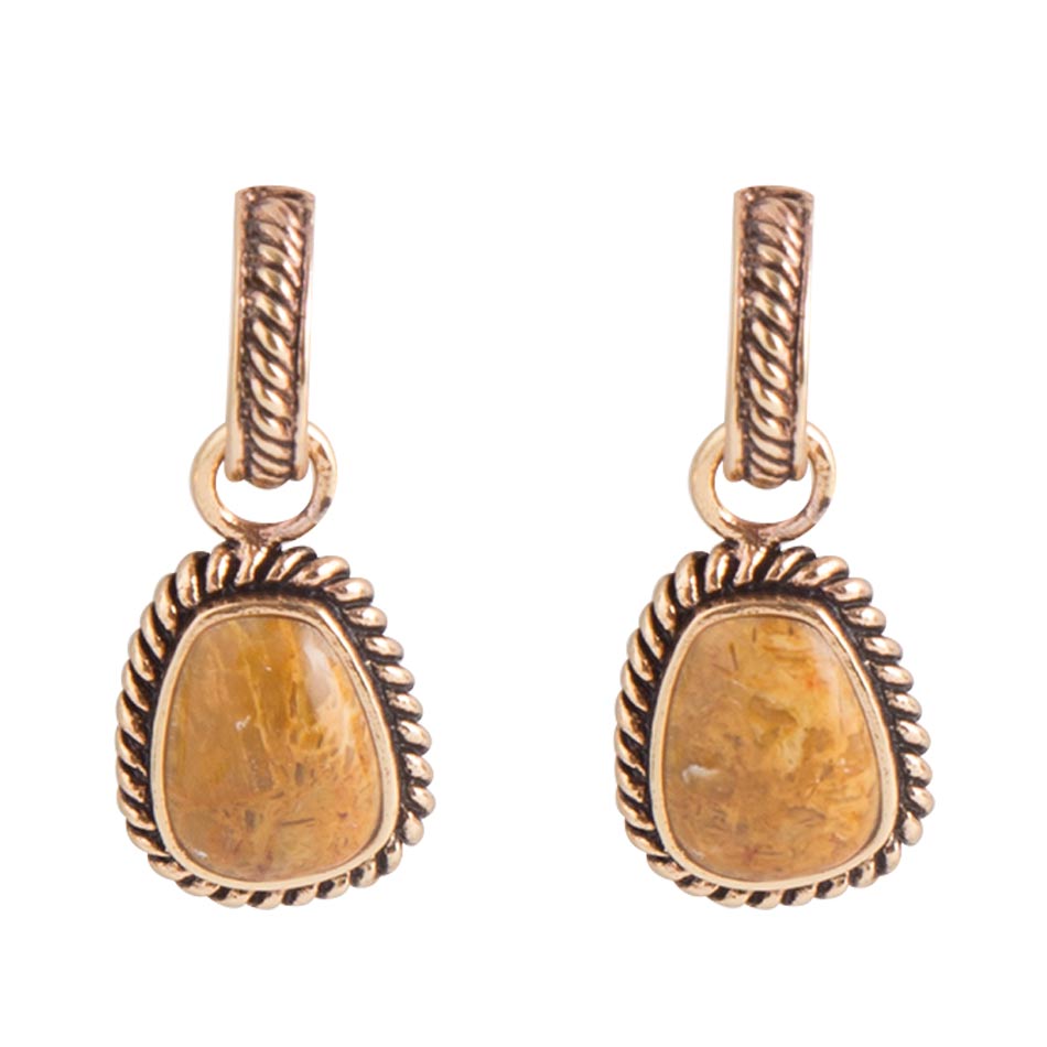 Jasper Roped Earrings - Bronze Barse Jewelry