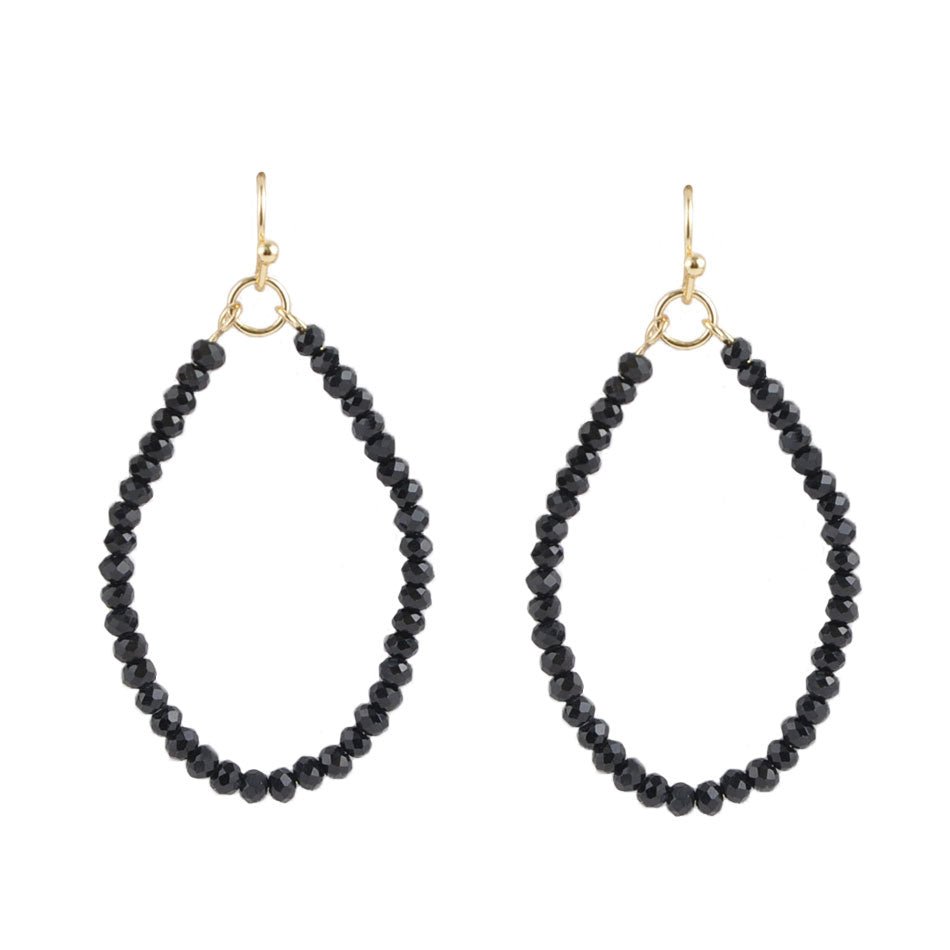 Joyful Black Hematite Hoop Earring Barse Jewelry
