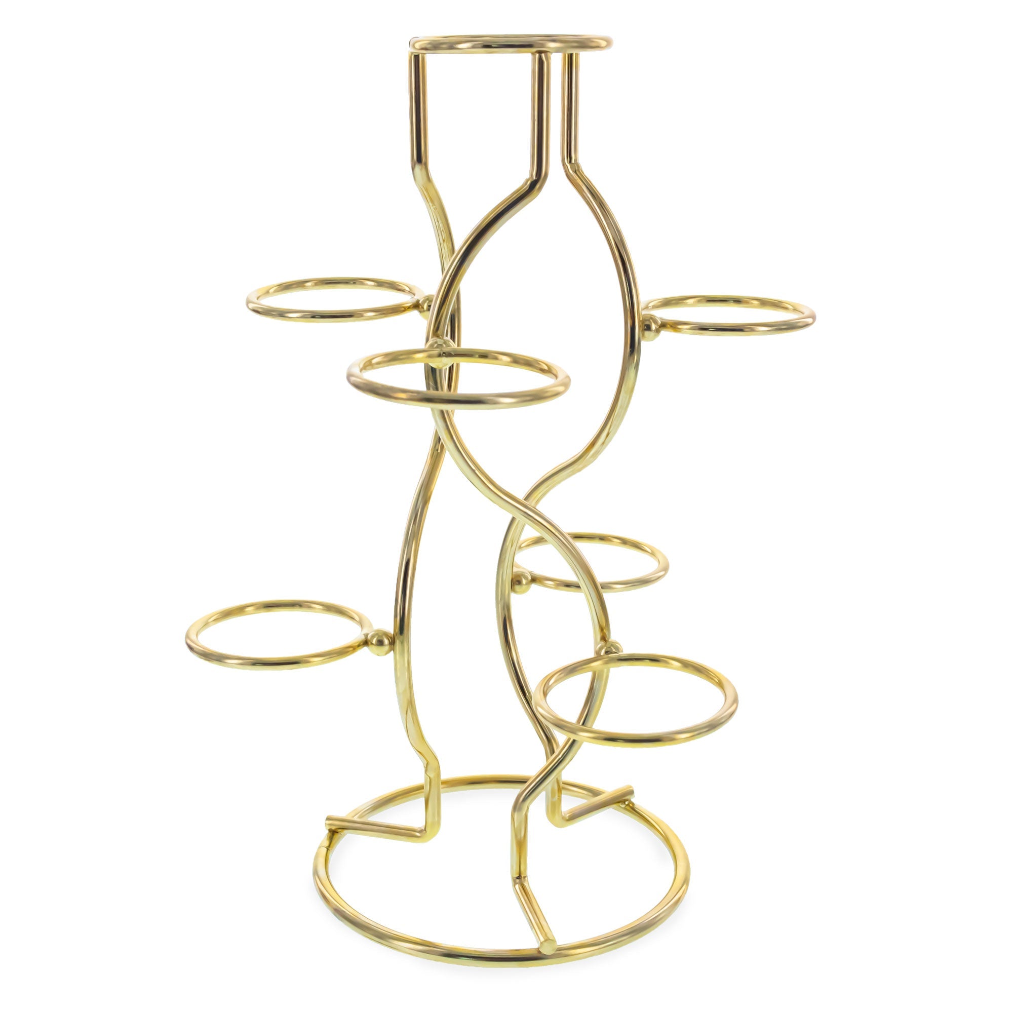 7-Ring 3-Tier Gold Wire Metal Sphere Crystals Egg Stand Holder Display 7.4 Inches (Taiwan)
