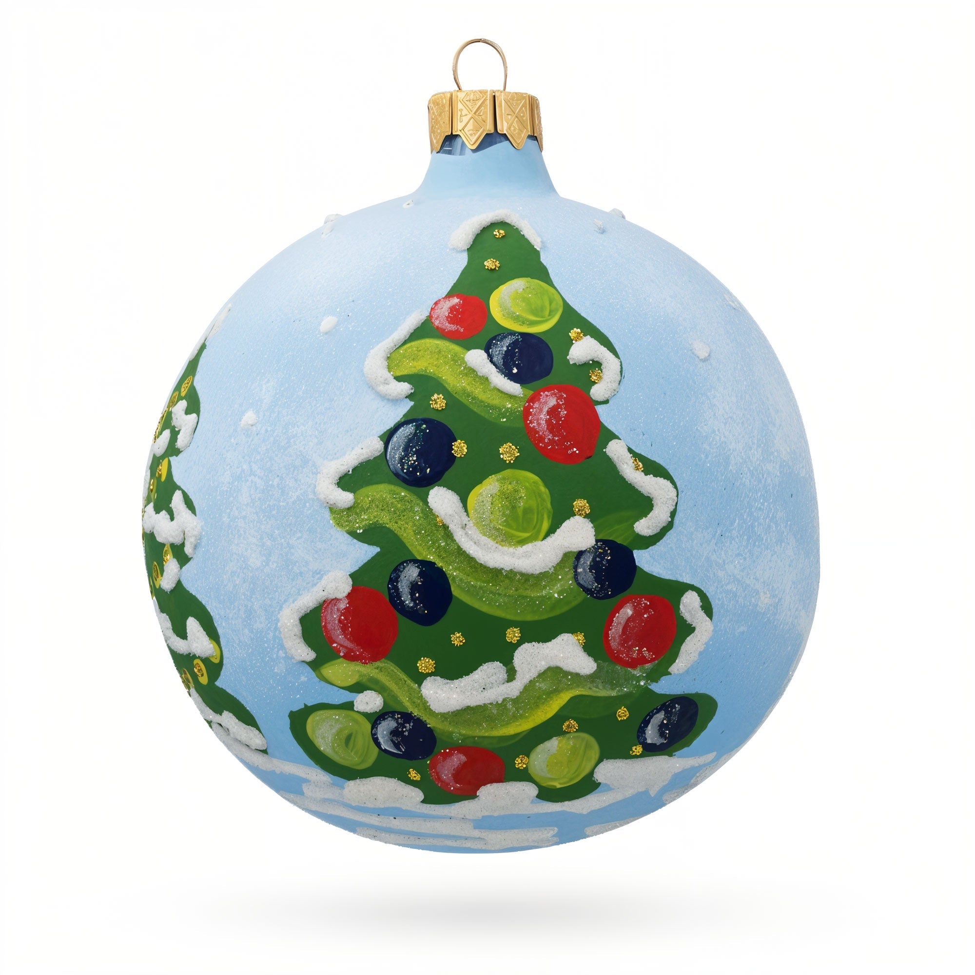 Bear Mailing Christmas Wish List Glass Ball Christmas Ornament 3.25 Inches