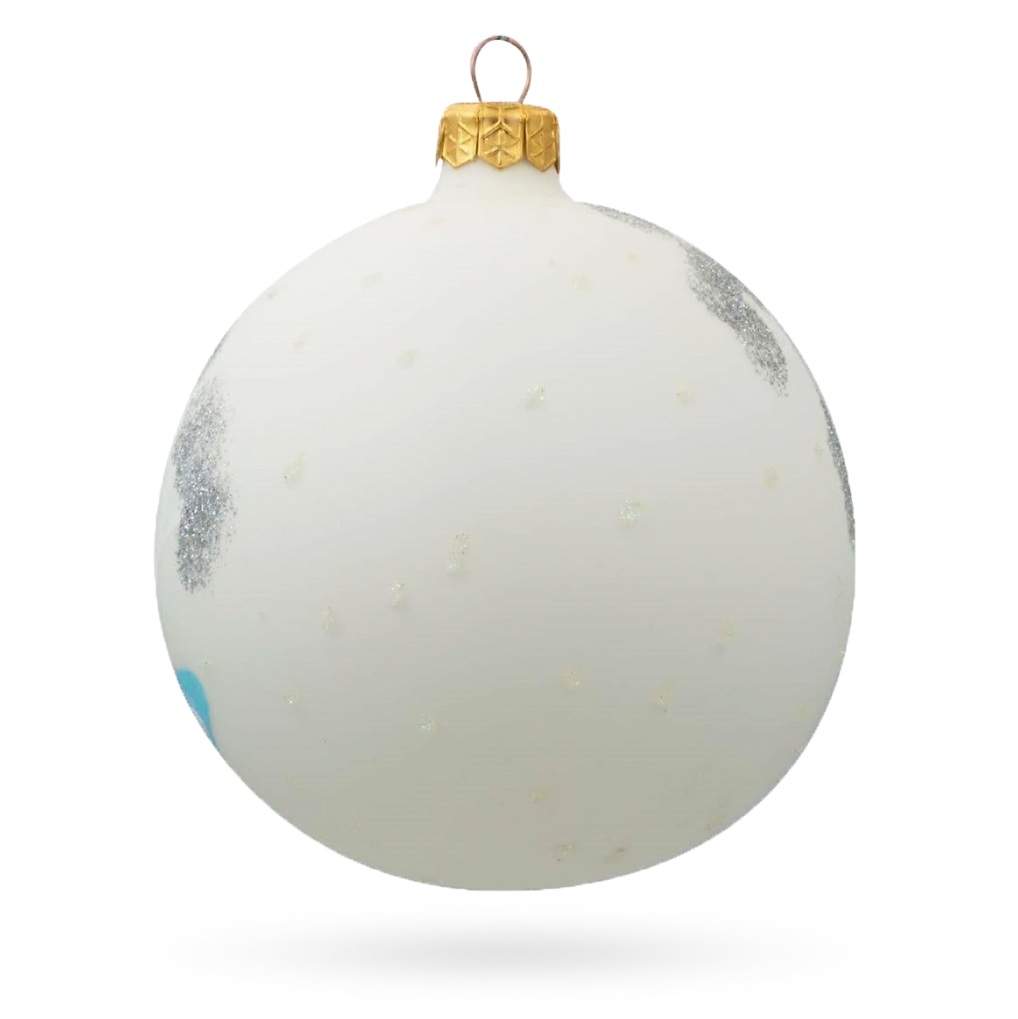 Two Penguins Glass Ball Christmas Ornament 4 Inches