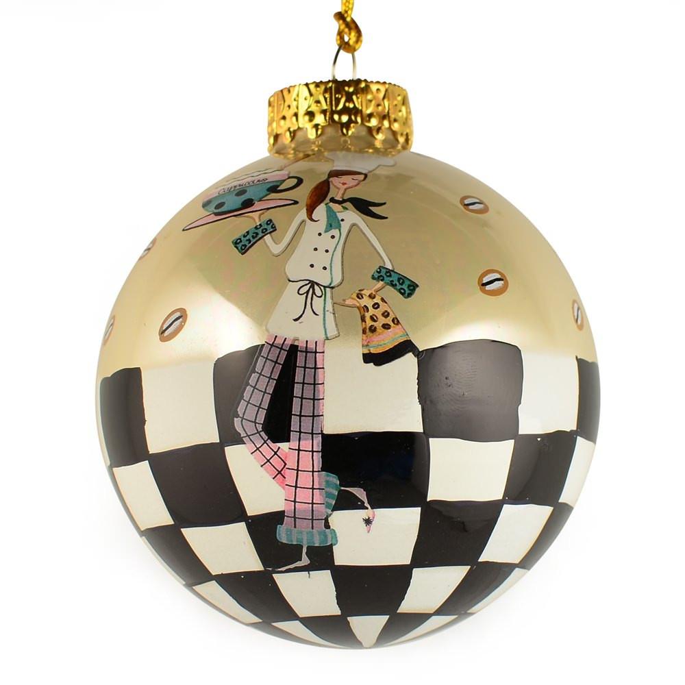 Set of 6 Coffee, Mocha, Latte Lovers Christmas Glass Ball Ornaments 3.25 Inches BestPysanky