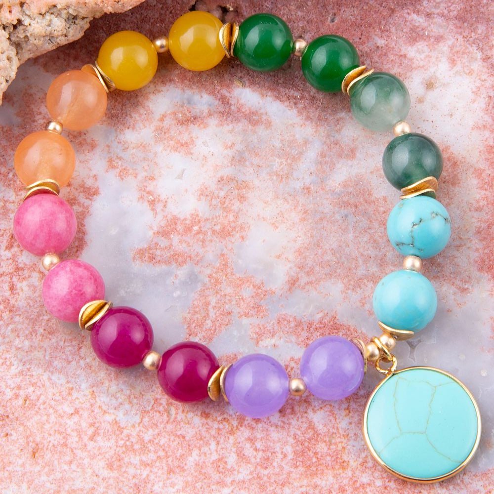 kaleidoscope Multistone Blue Turquoise Charm Bracelet Barse Jewelry