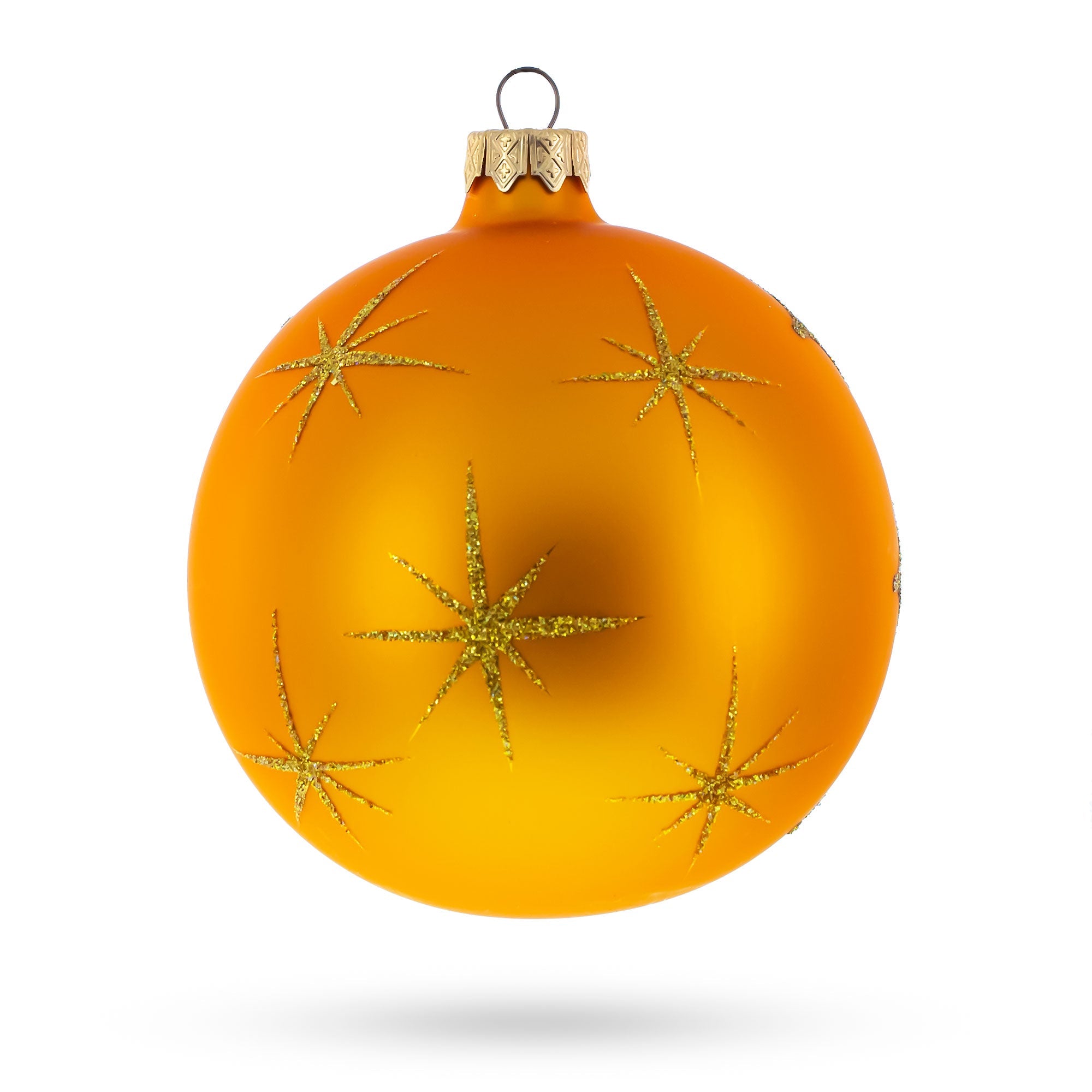 Divine Angels Overlooking Baby Jesus Glass Ball Christmas Ornament 4 Inches