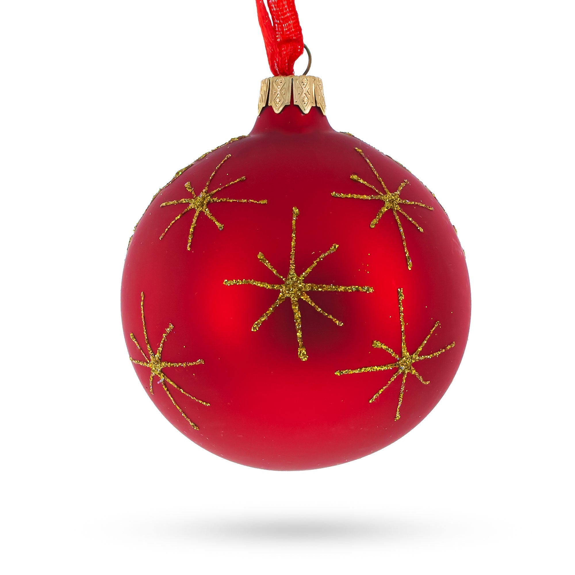 Holy Family Admires Jesus Nativity Scene Glass Ball Christmas Ornament 3.25 Inches