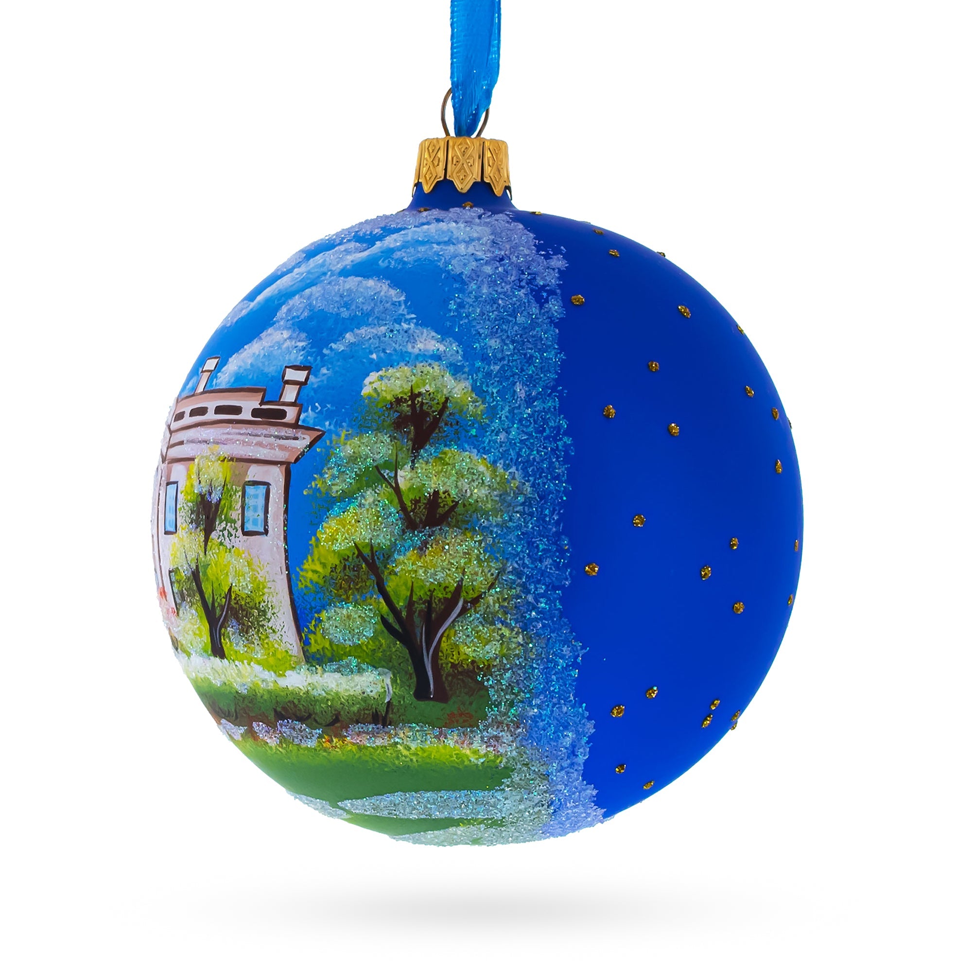 White House, Washington DC Glass Ball Christmas Ornament 4 Inches BestPysanky