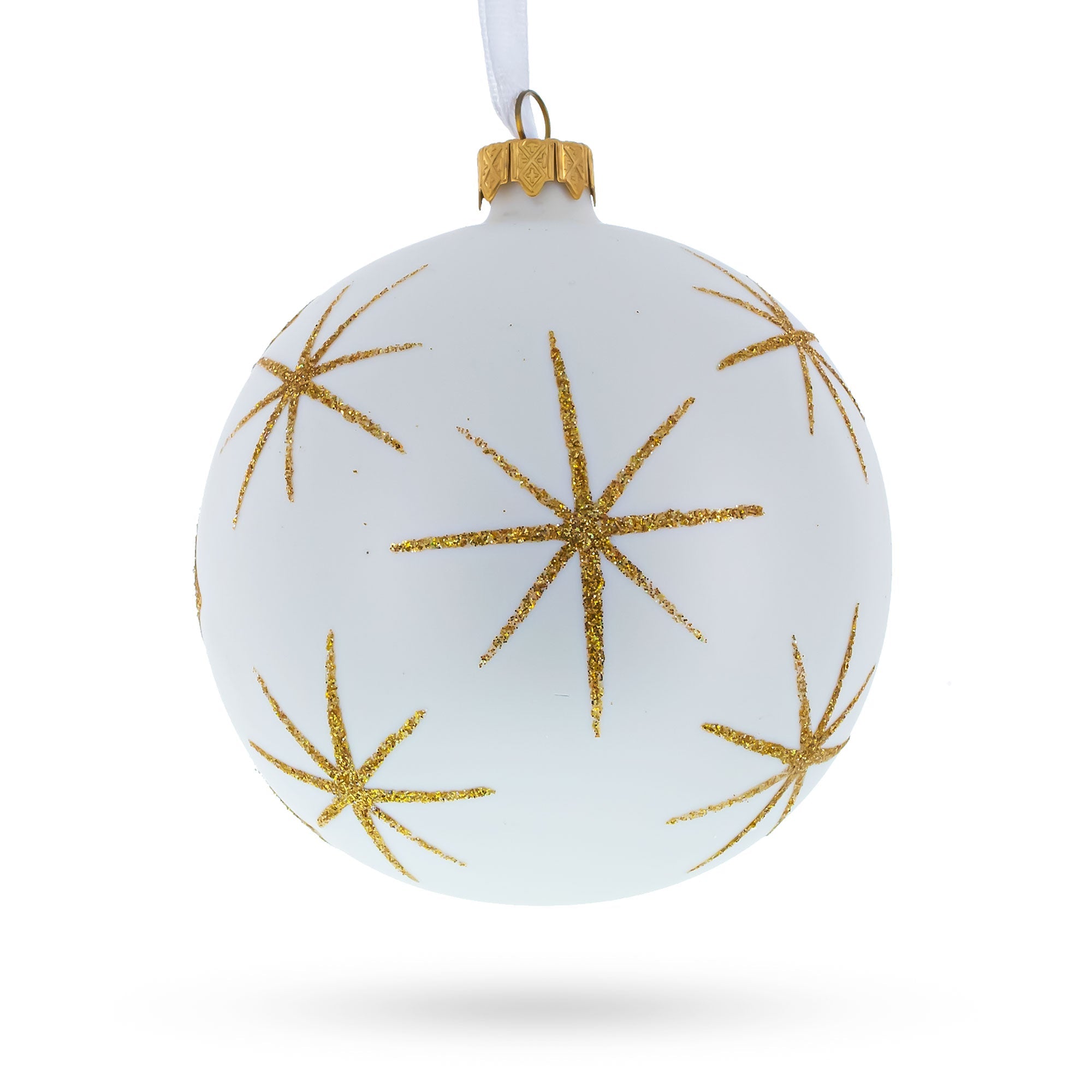 Statue of Liberty at Night, New York, USA Glass Ball Christmas Ornament 4 Inches