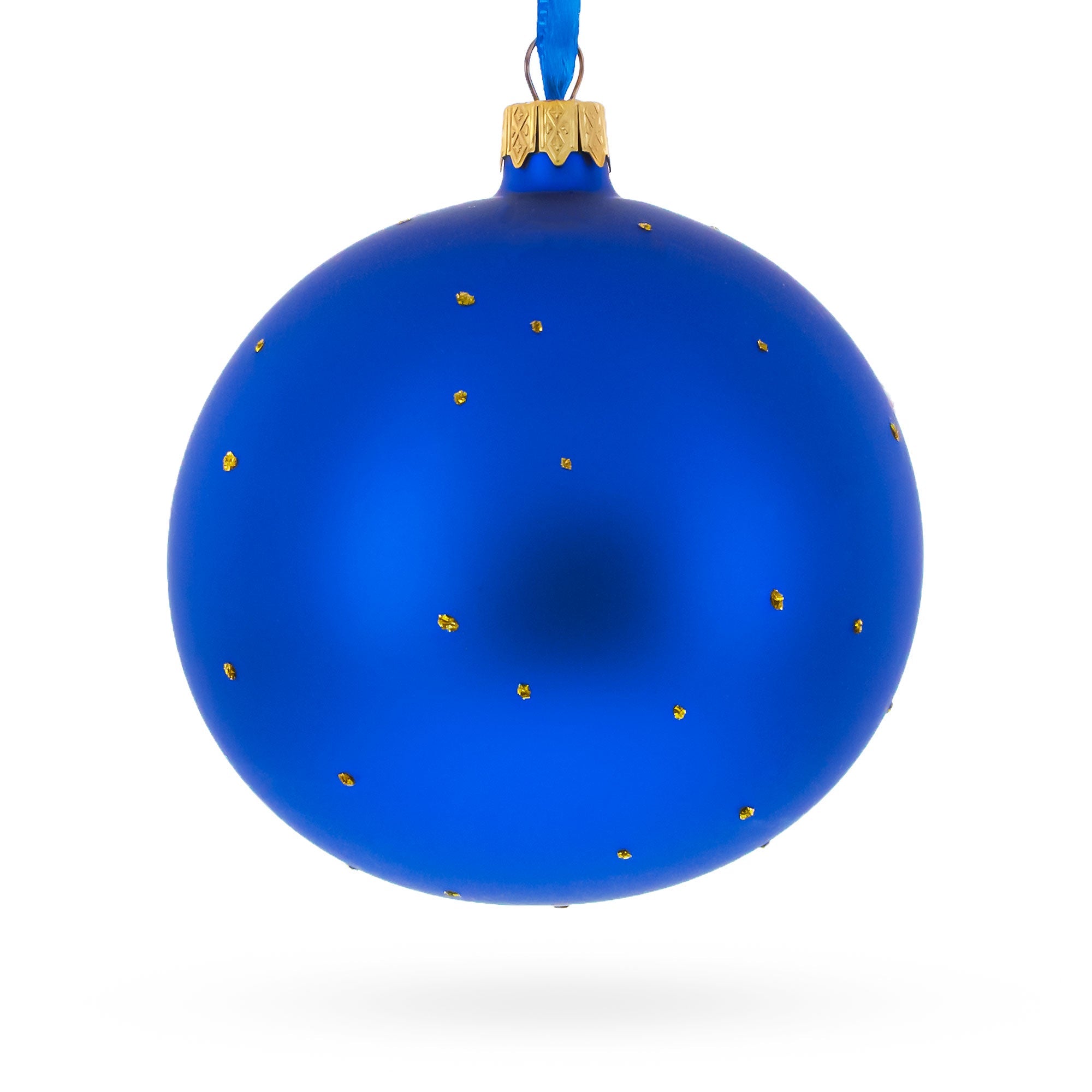 Gingerbread Family with Candy Cane Glass Ball Christmas Ornament 4 Inches