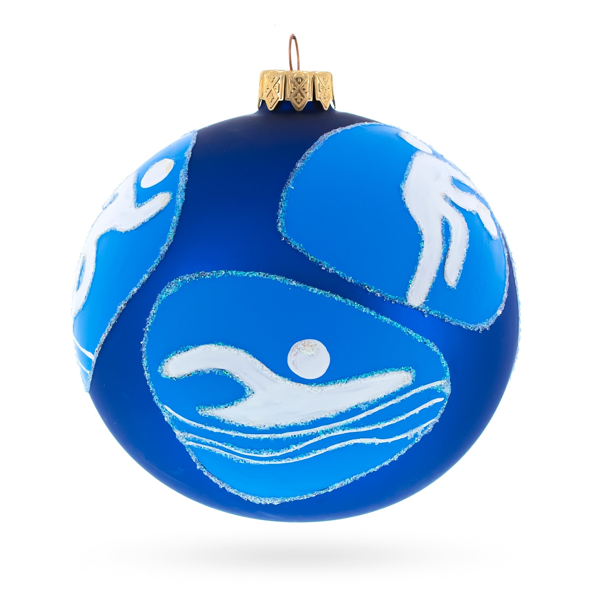 Swimming, Basketball, Tennis, Gymnastics, Track Glass Ball Christmas Ornament 4 Inches