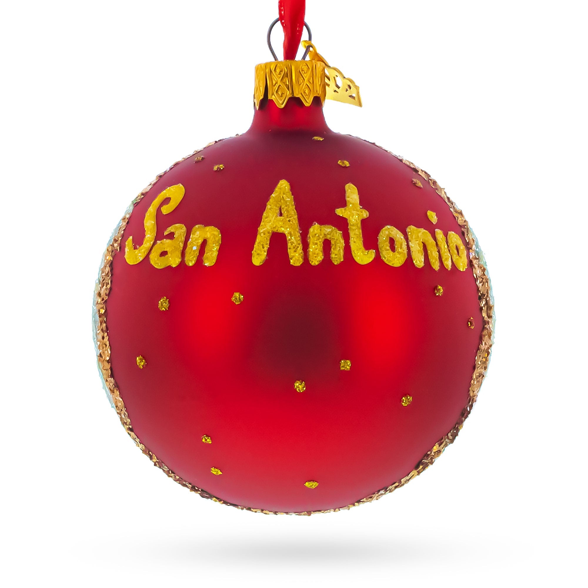 The Alamo, San Antonio, Texas Glass Ball Christmas Ornament 3.25 Inches