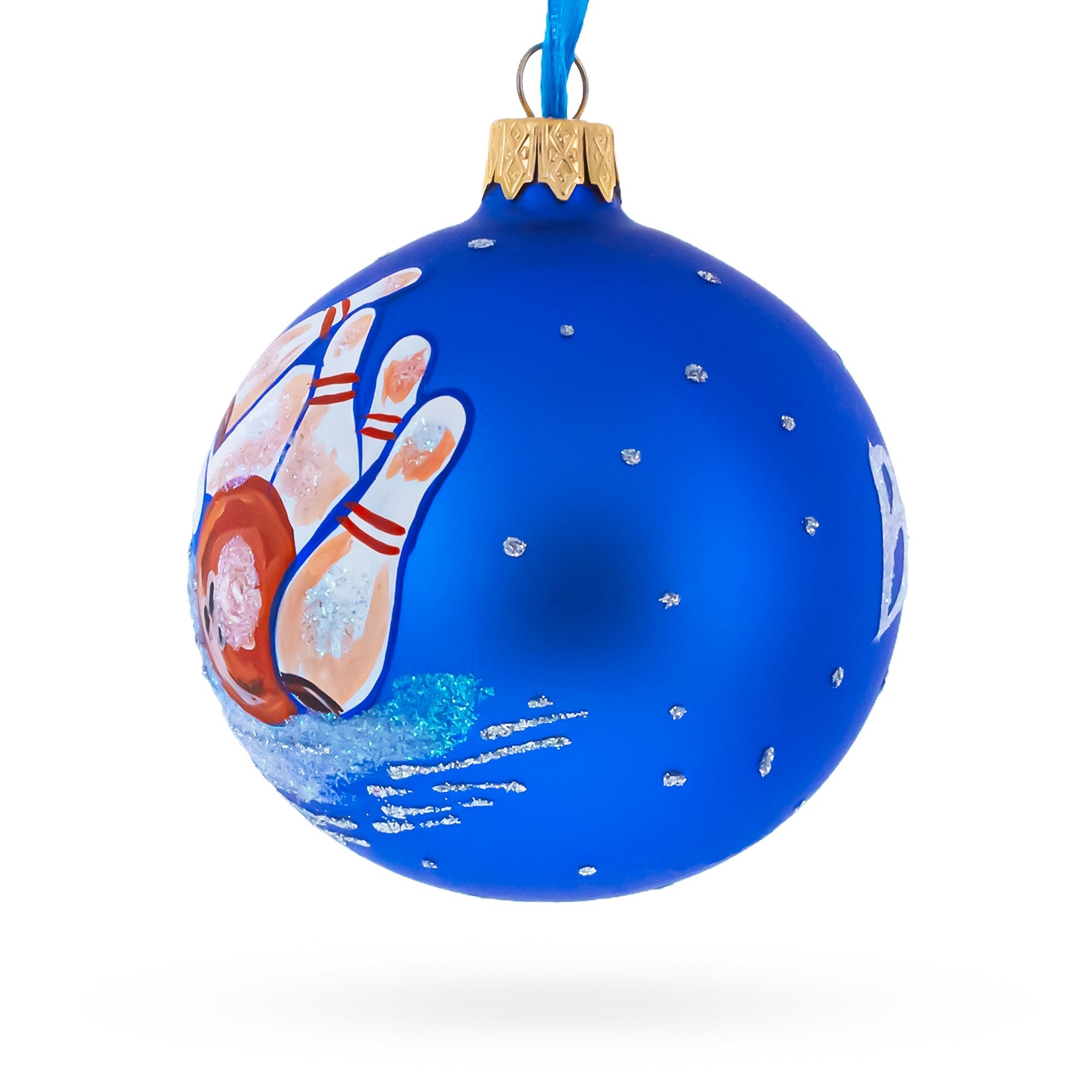 Bowling Glass Ball Christmas Ornament 3.25 Inches