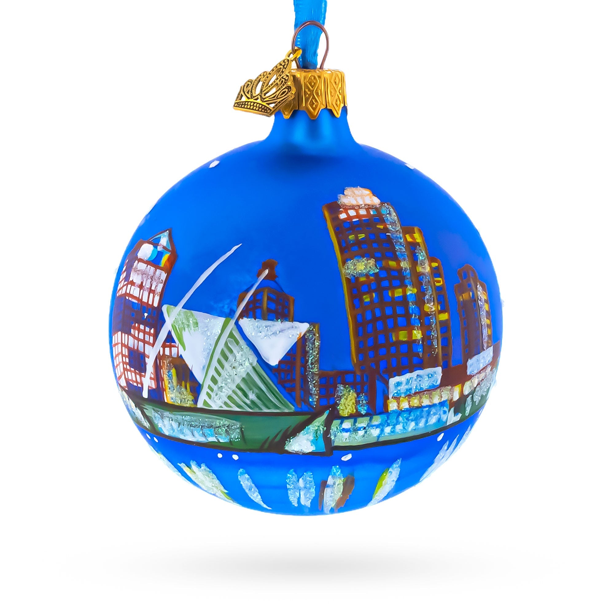 Milwaukee, Wisconsin Glass Ball Christmas Ornament 3.25 Inches