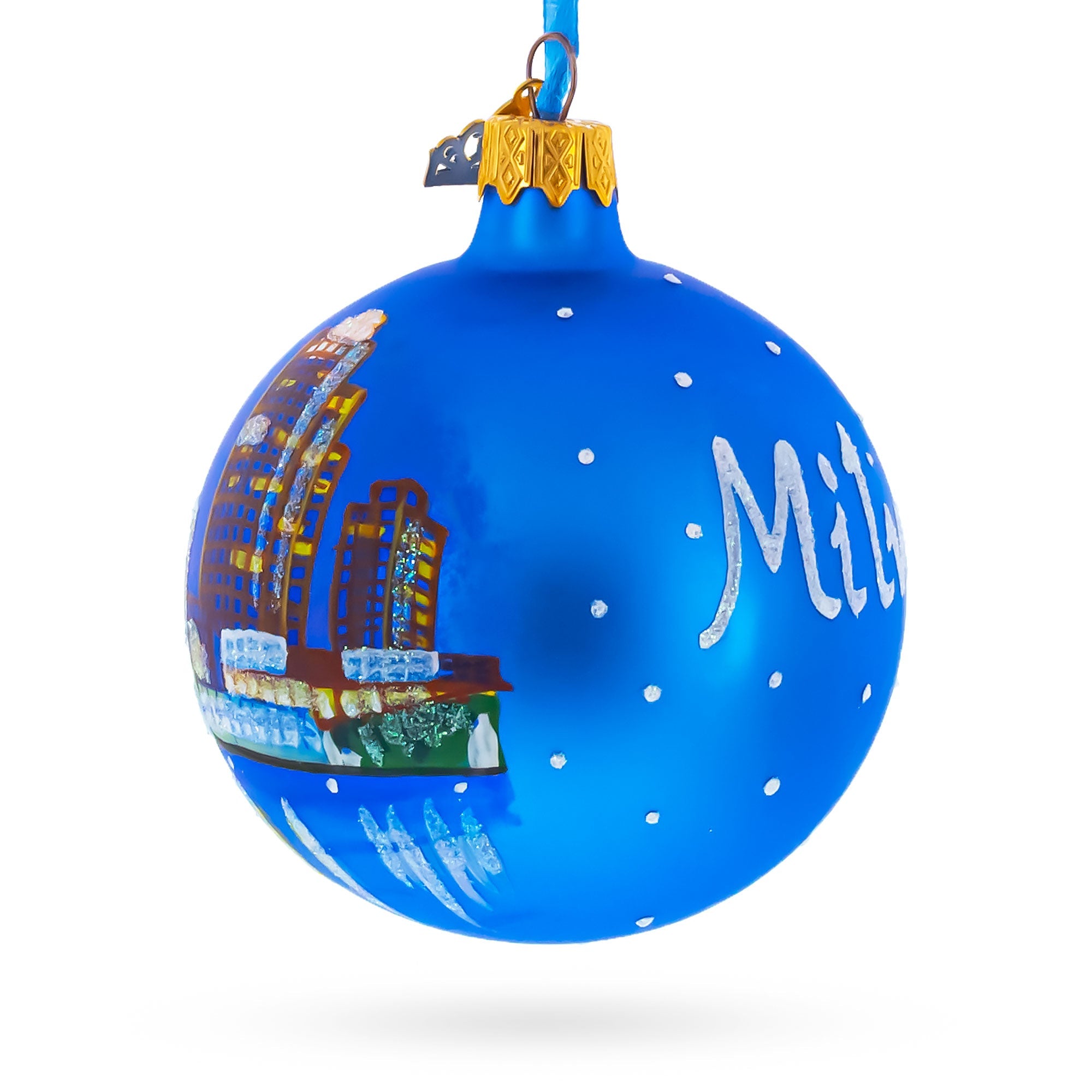 Milwaukee, Wisconsin Glass Ball Christmas Ornament 3.25 Inches