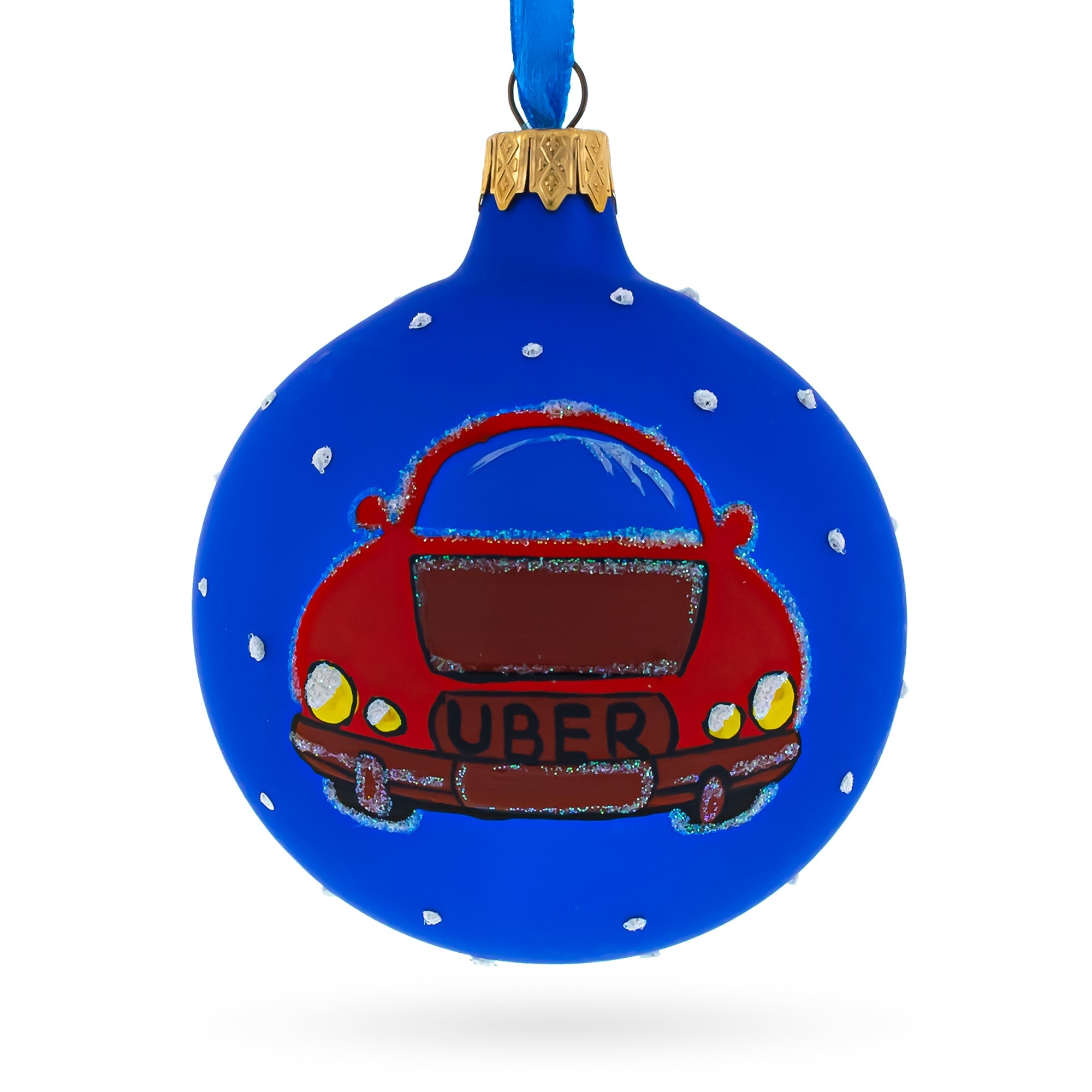 The Taxi Cab Glass Ball Christmas Ornament 3.25 Inches BestPysanky