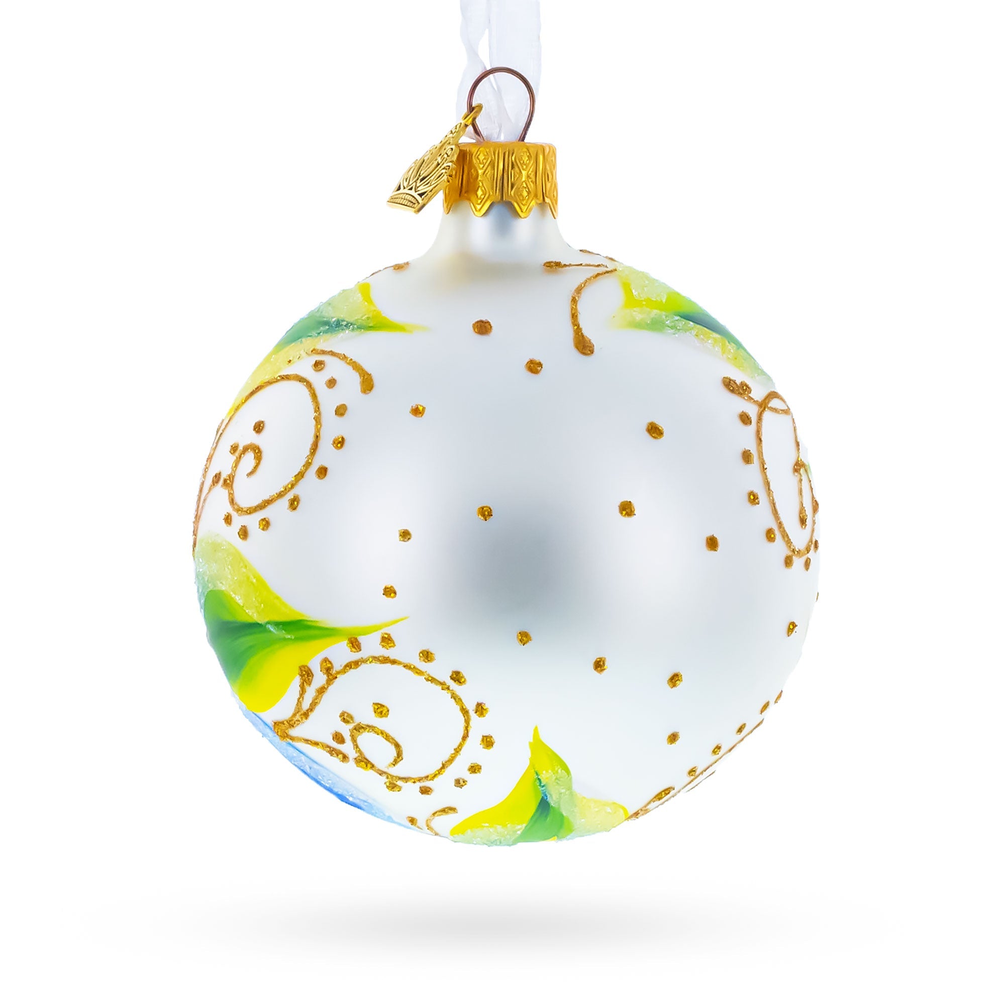 Orchid Medley Glass Ball Christmas Ornament 3.25 Inches BestPysanky