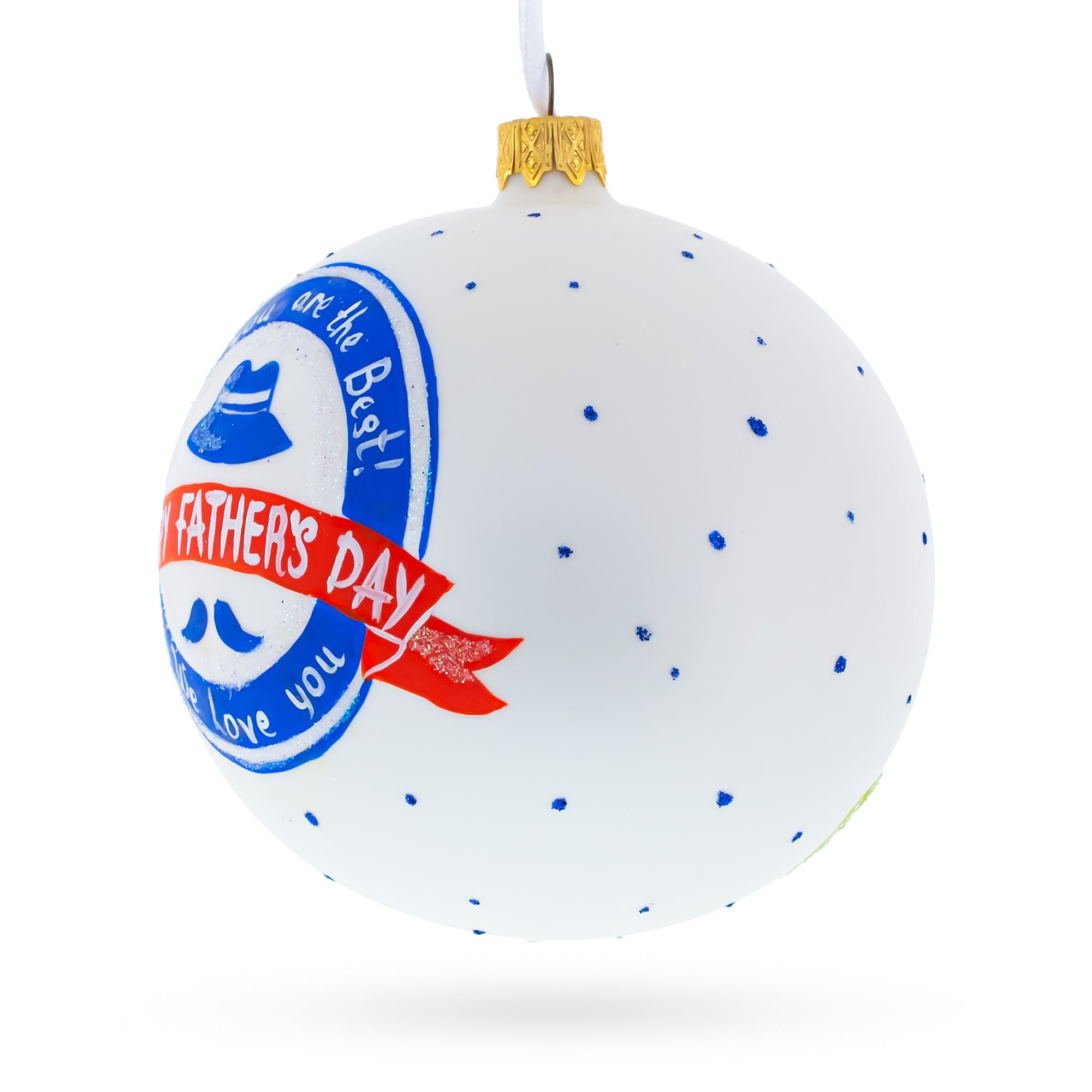 Father's Day Glass Ball Christmas Ornament 4 Inches
