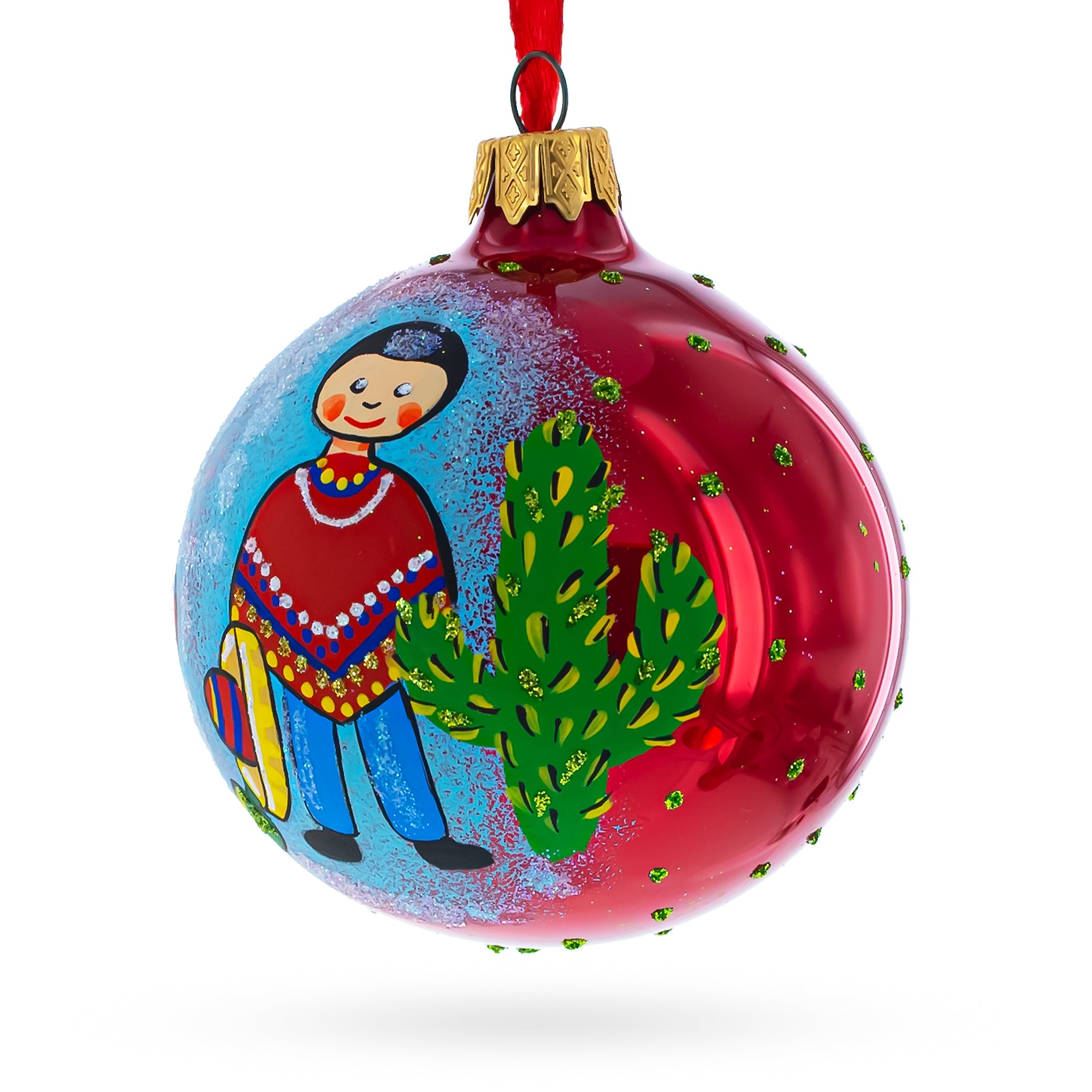Latin American Dancers Glass Christmas Ornament 3.25 Inches BestPysanky