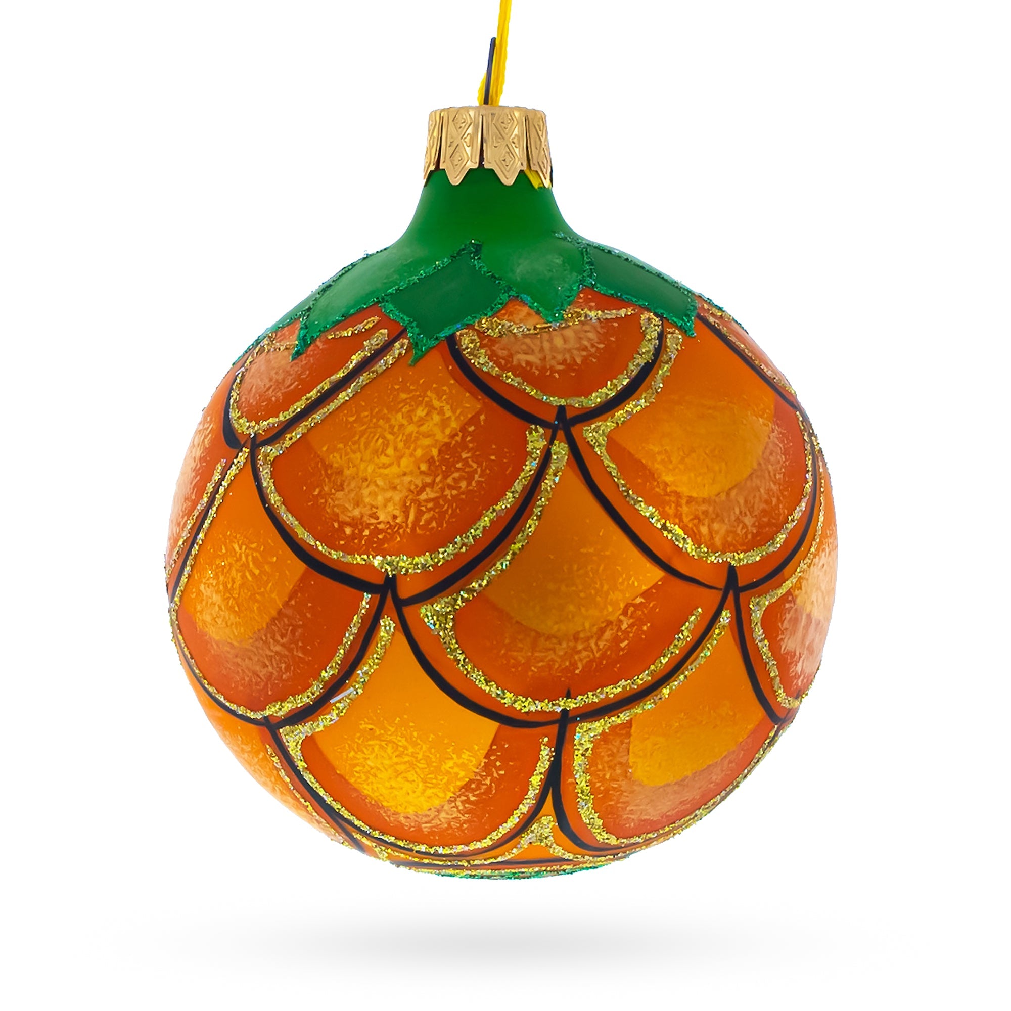 Royal Pineapple Glass Christmas Ornament 3.25 Inches BestPysanky